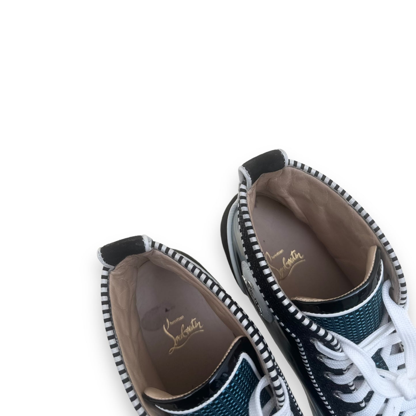 CHRISTIAN LOUBOUTIN LOUIS ORLATO FLAT SNEAKER BLUE / BLACK UK9