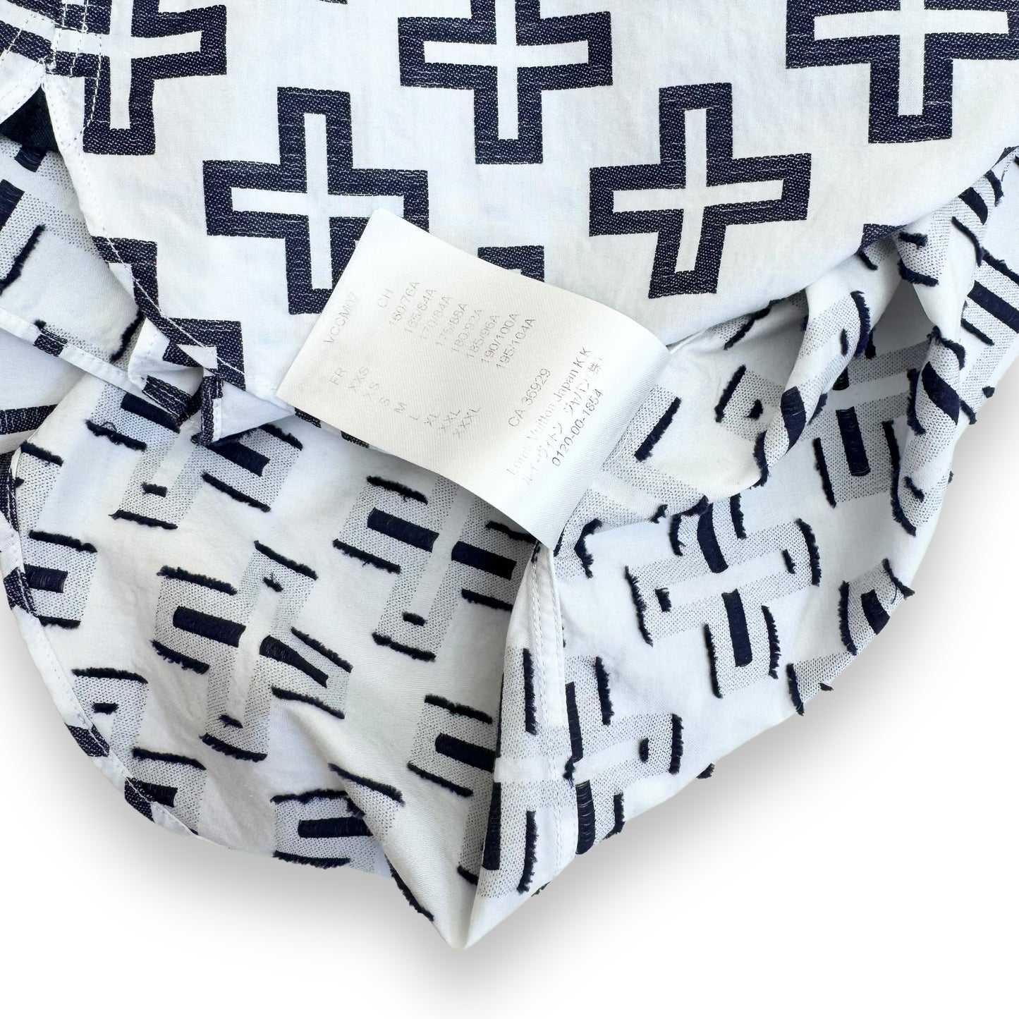 LOUIS VUITTON LV CROSS LONG SLEEVE SHIRT WHITE / BLUE XL