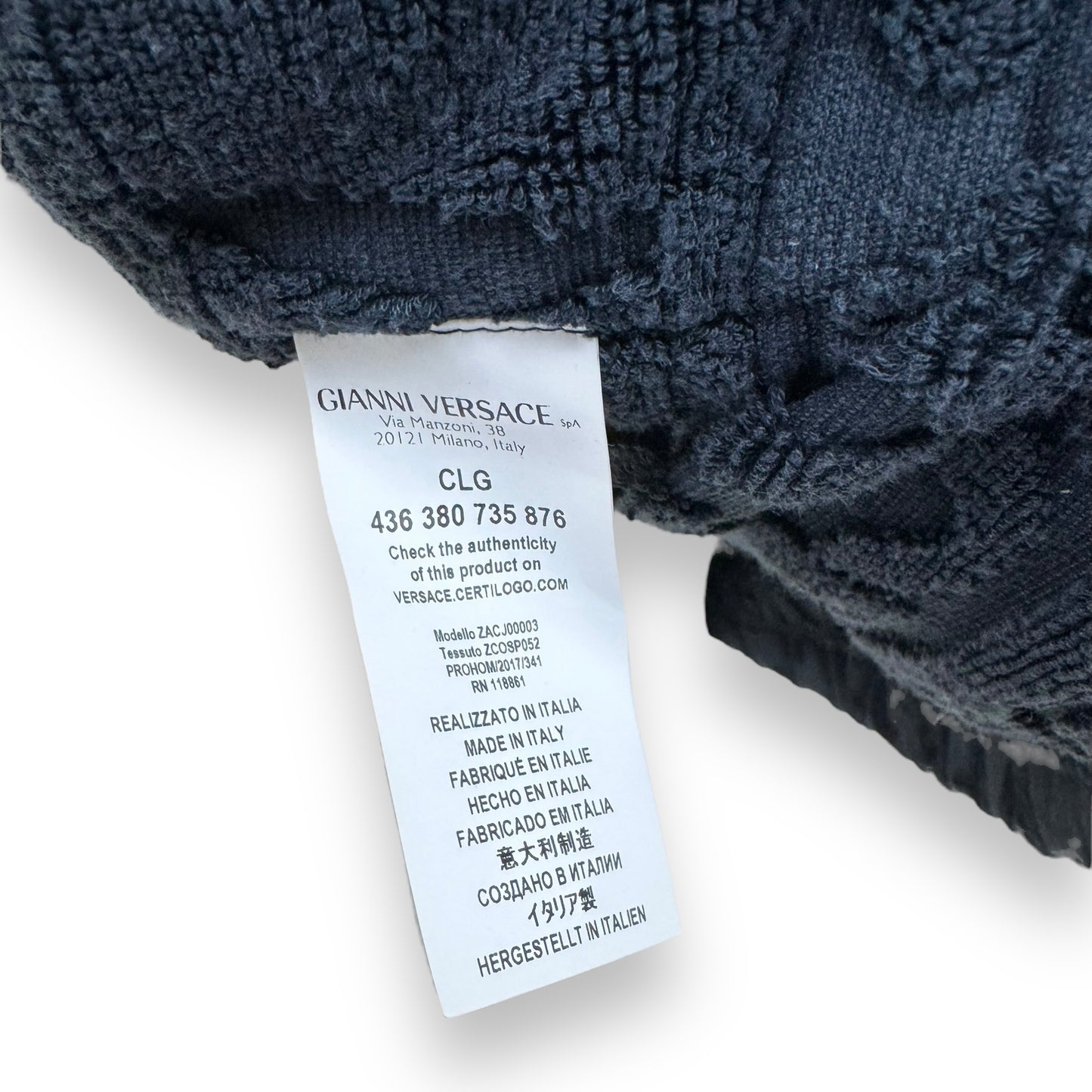 VERSACE BAROQUE BATHROBE NAVY / GOLD XL