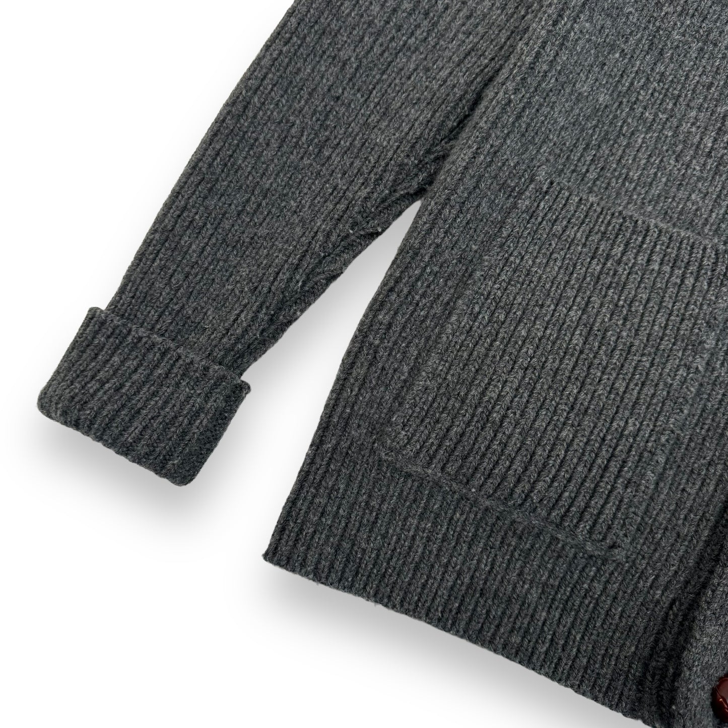 THOM SWEENEY SINGLE BREASTED WOOL SHAWL CARDIGAN GREY M