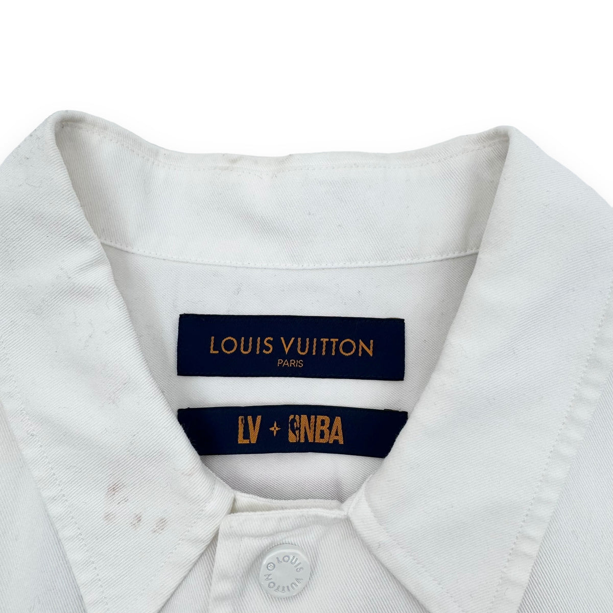 LOUIS VUITTON X NBA BASKETBALL SHORT SLEEVE SHIRT WHITE L