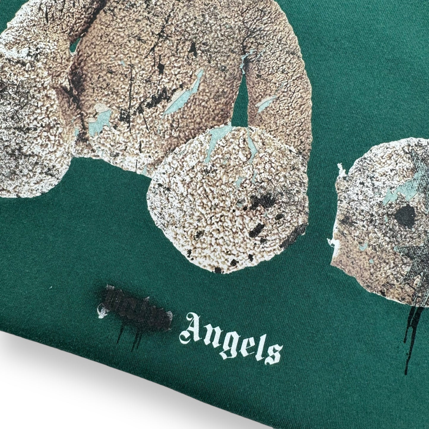 PALM ANGELS SPRAY PAINT BEAR T-SHIRT GREEN M