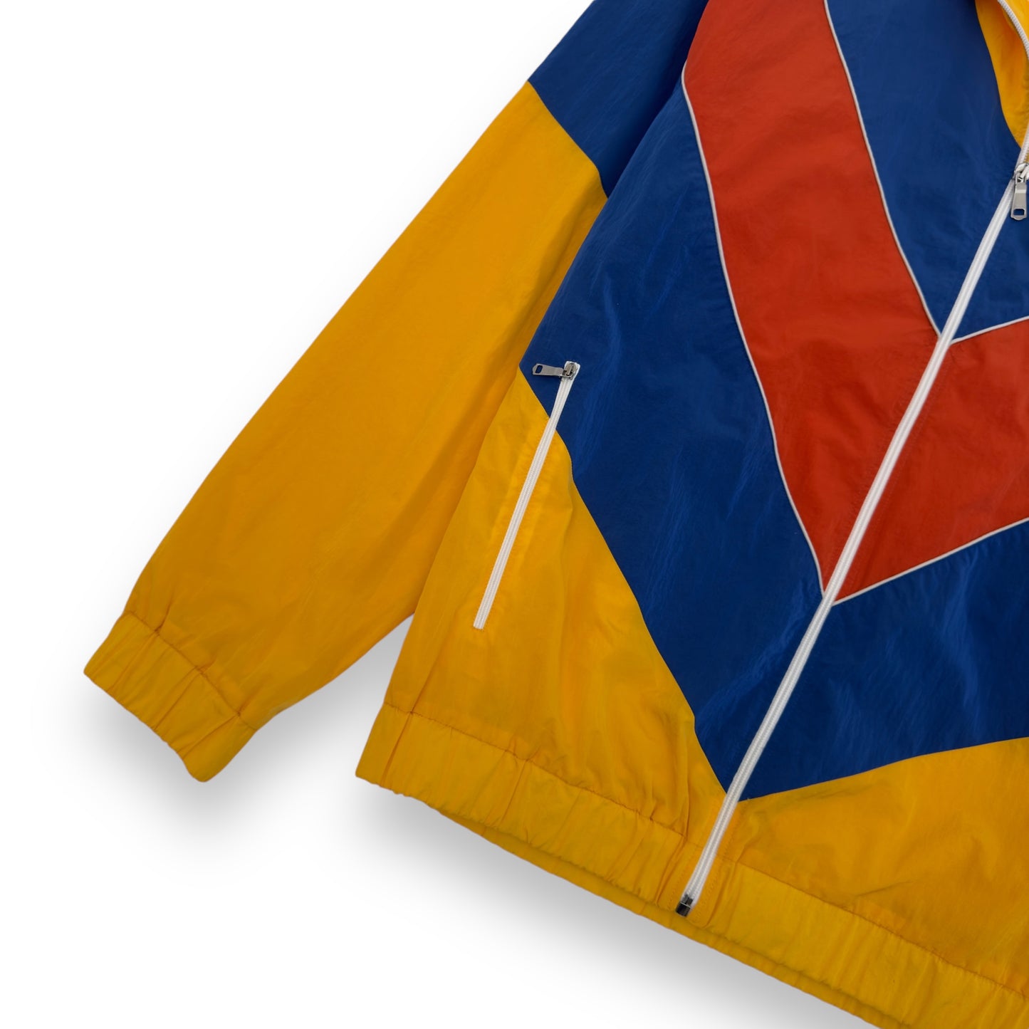 GUCCI APPLIQUÉD COLOUR-BLOCK SHELL JACKET MULTICOLOURED XL