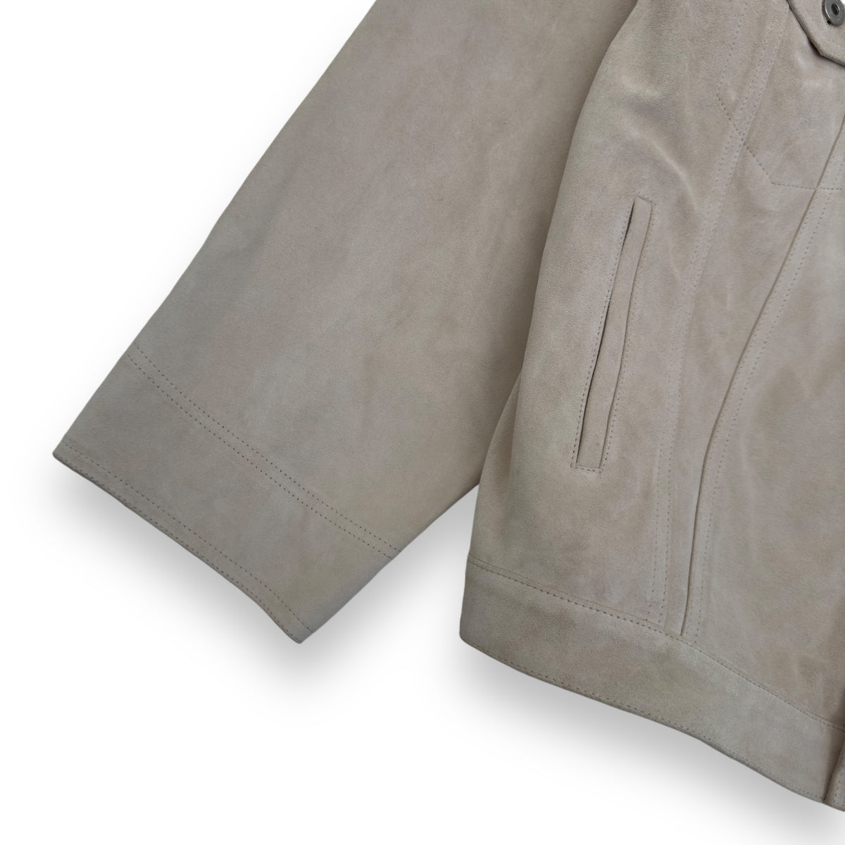 OFF-WHITE TAFT POINT LEATHER JACKET SAND / BLACK L