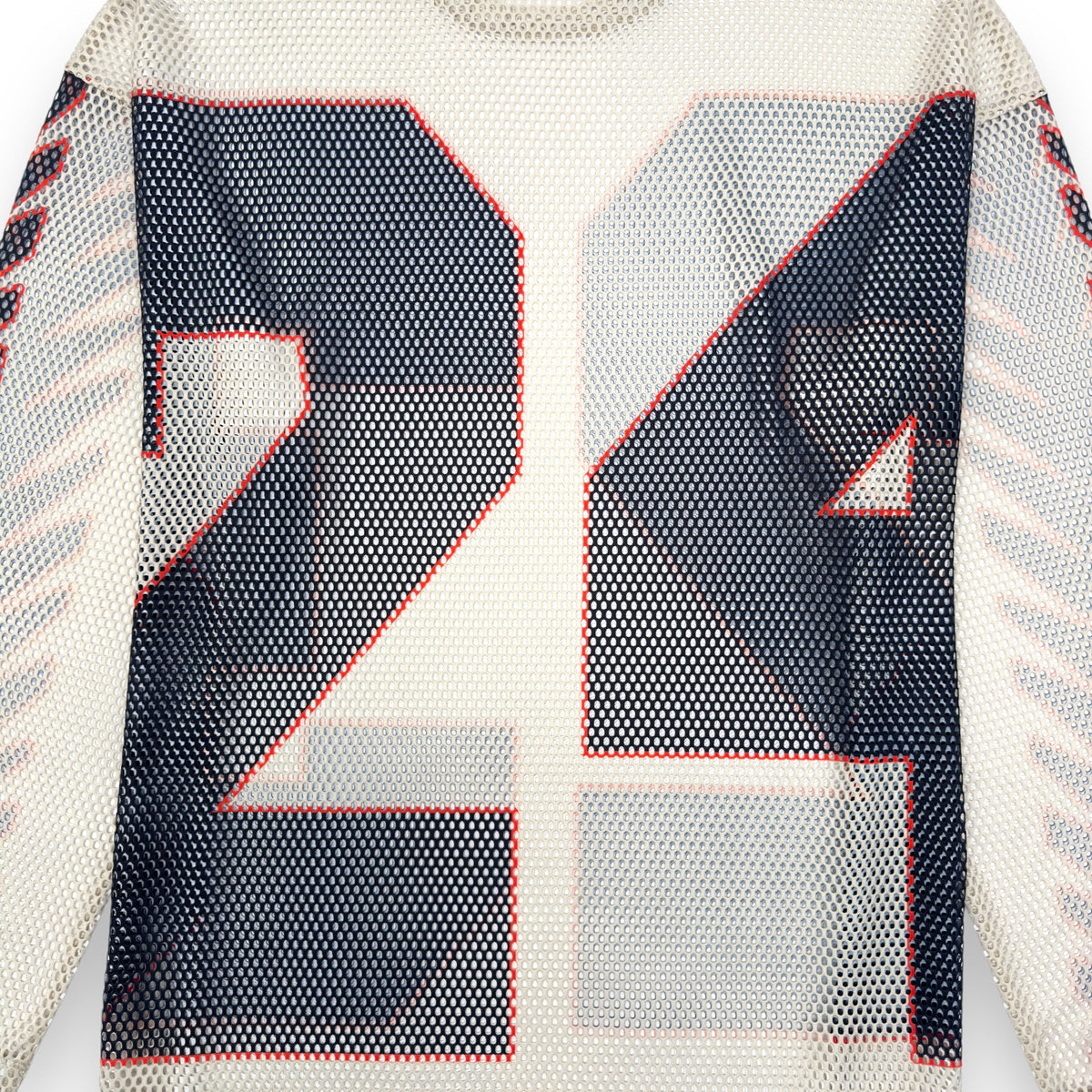 DRIES VAN NOTEN OVERSIZED HEGLAND PRINTED MESH JERSEY GREY L