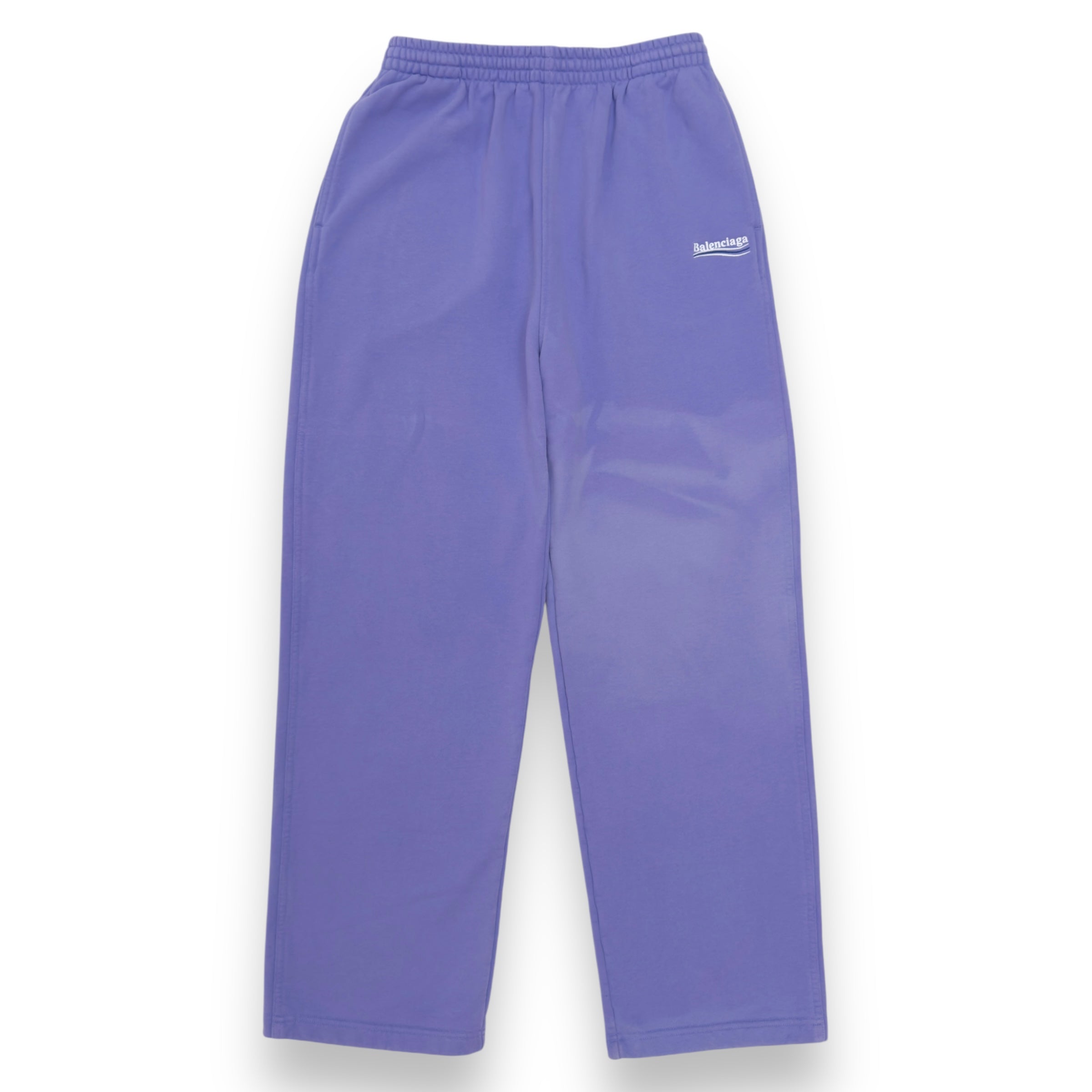 BALENCIAGA OVERSIZED LOGO-EMBROIDERED SWEATPANTS PURPLE S