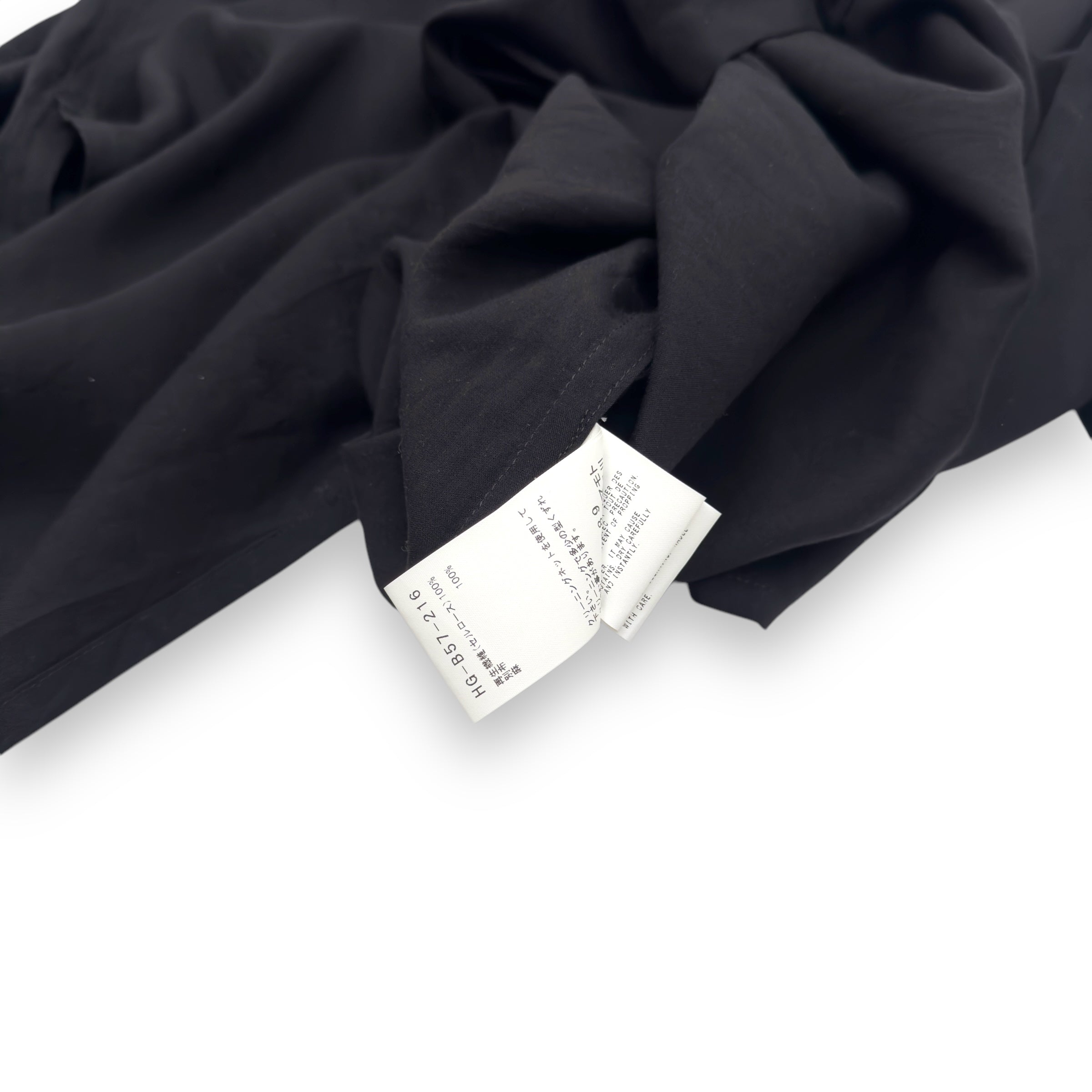 YOHJI YAMAMOTO U-STAND COLLAR SHIRT BLACK 4 / XL