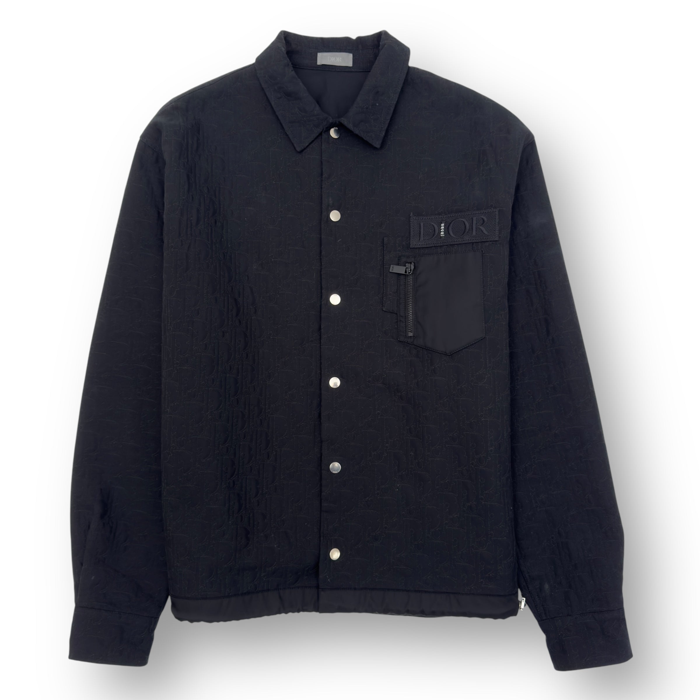 DIOR X SACAI SS22 OBLIQUE OVERSHIRT BLACK 52 / XL