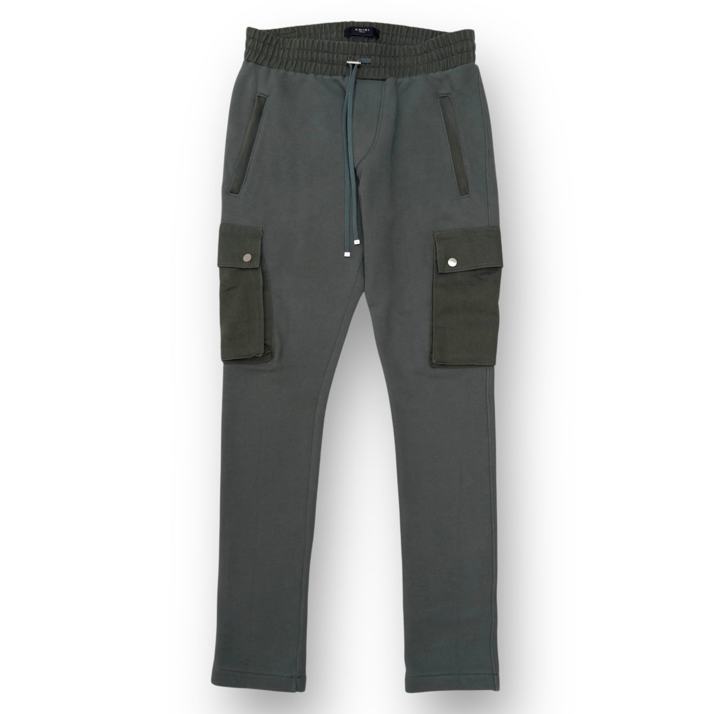AMIRI COTTON KNIT CARGO SWEATPANTS GREEN M