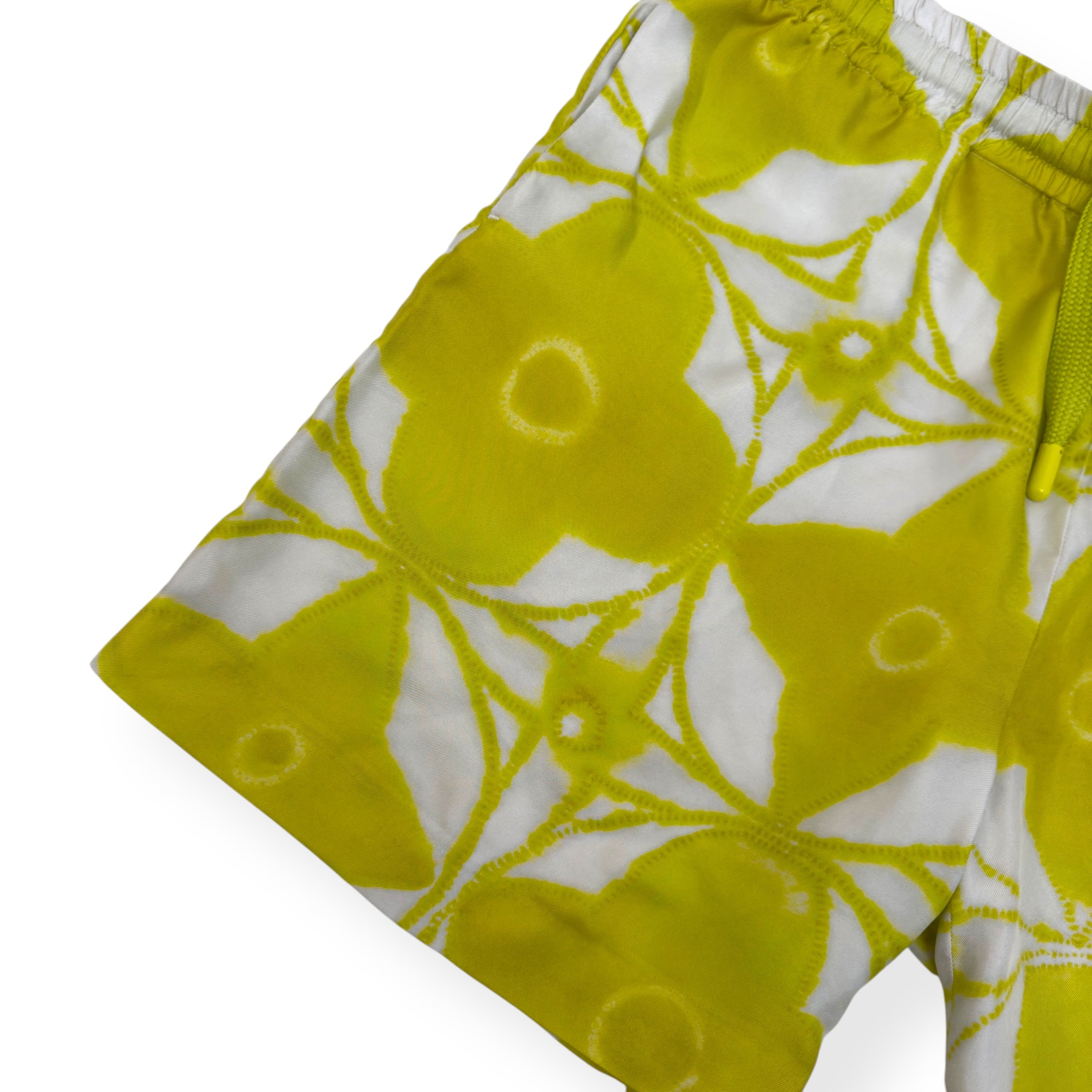 LOUIS VUITTON SHIBORI SILK SHORTS YELLOW XL