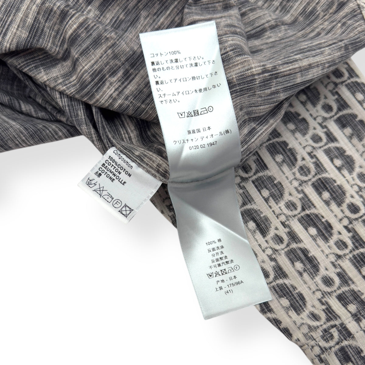 DIOR OBLIQUE KASURI COTTON DENIM SHIRT BLACK / WHITE 41 / L