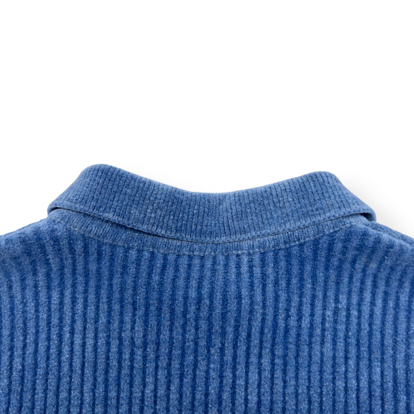 JACQUEMUS LE DUCI RIBBED POLO SWEAETR BLUE M