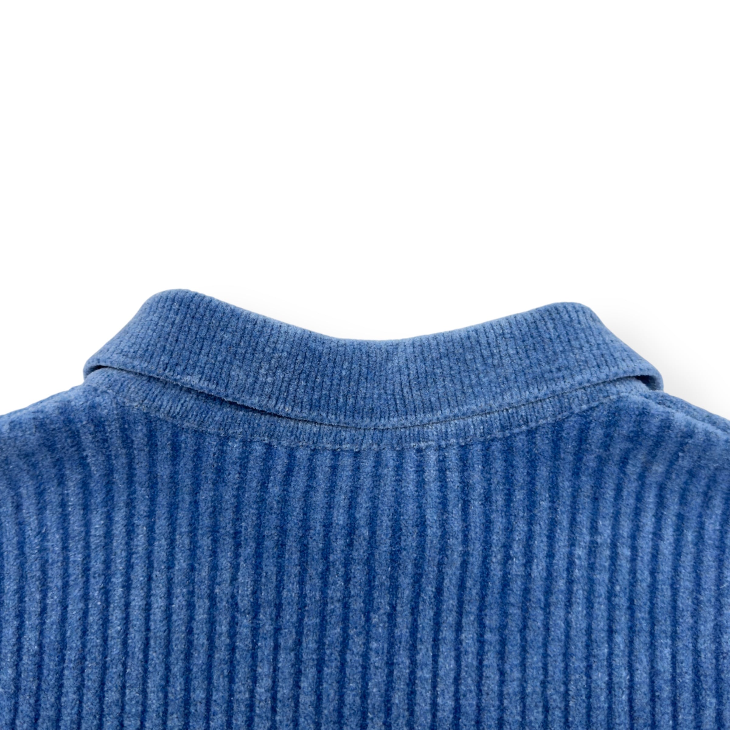 JACQUEMUS LE DUCI RIBBED POLO SWEATER BLUE M