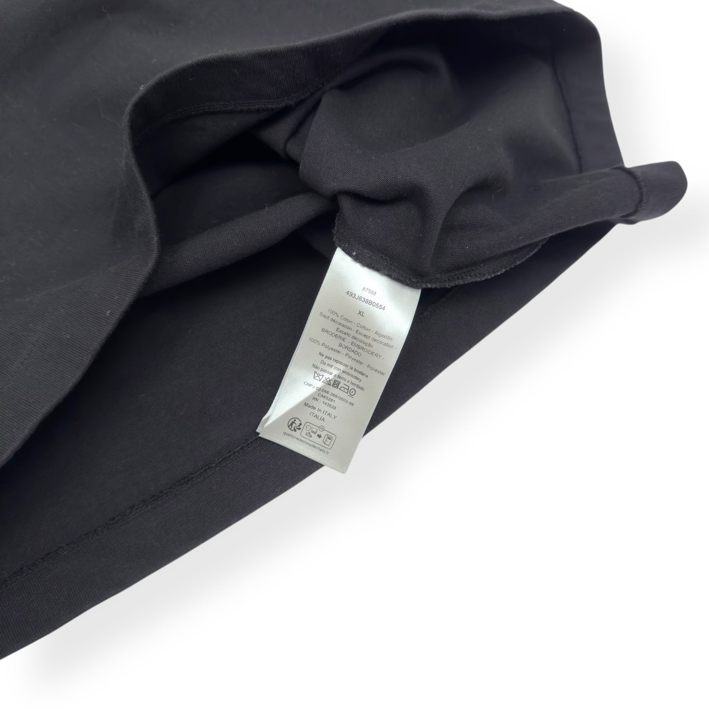 DIOR X STONE ISLAND OVERSIZED LOGO EMBROIDERED T-SHIRT BLACK / WHITE XL