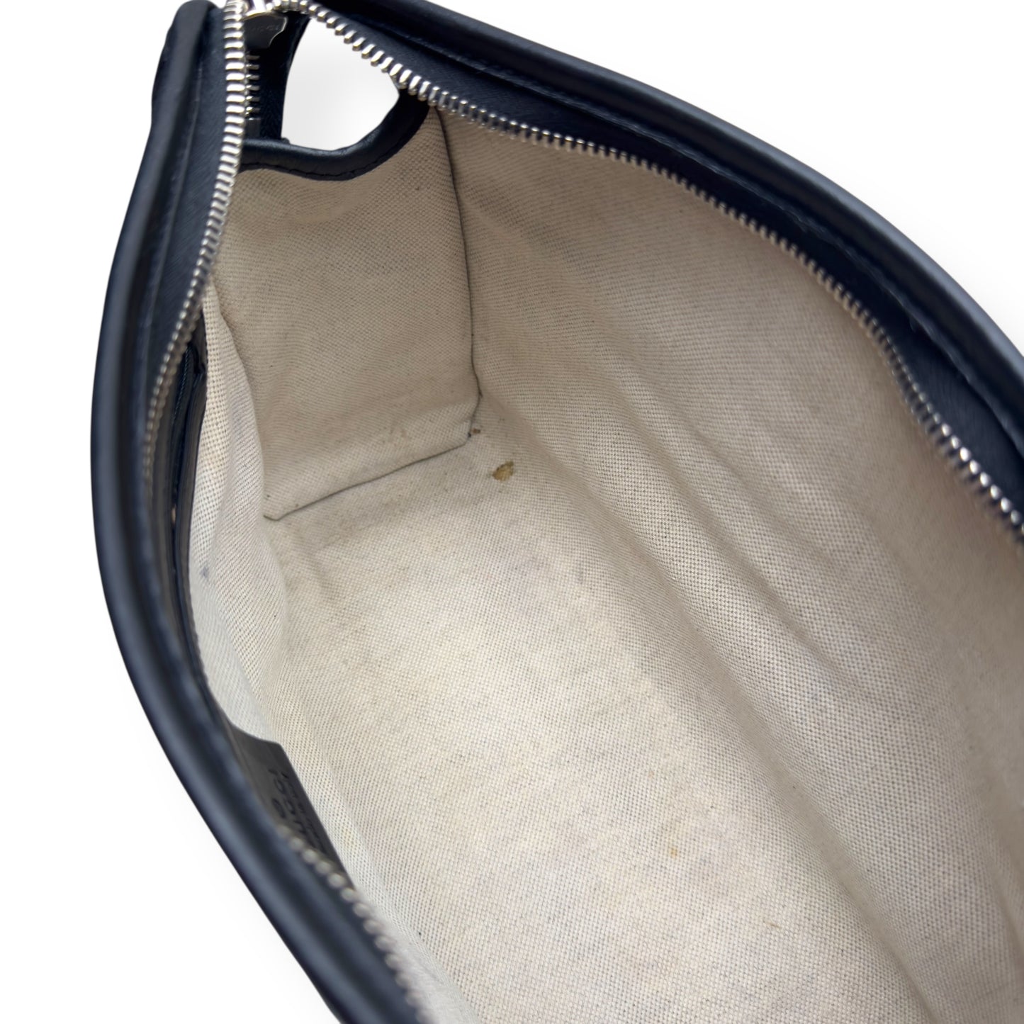 GUCCI GG EMBOSSED CLUTCH BAG BLACK S