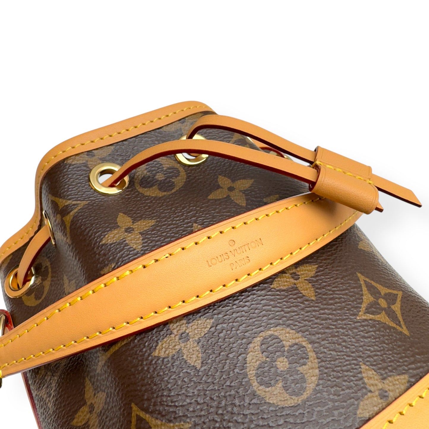 LOUIS VUITTON NANO NOÉ MONOGRAM CANVAS BAG BROWN MINI