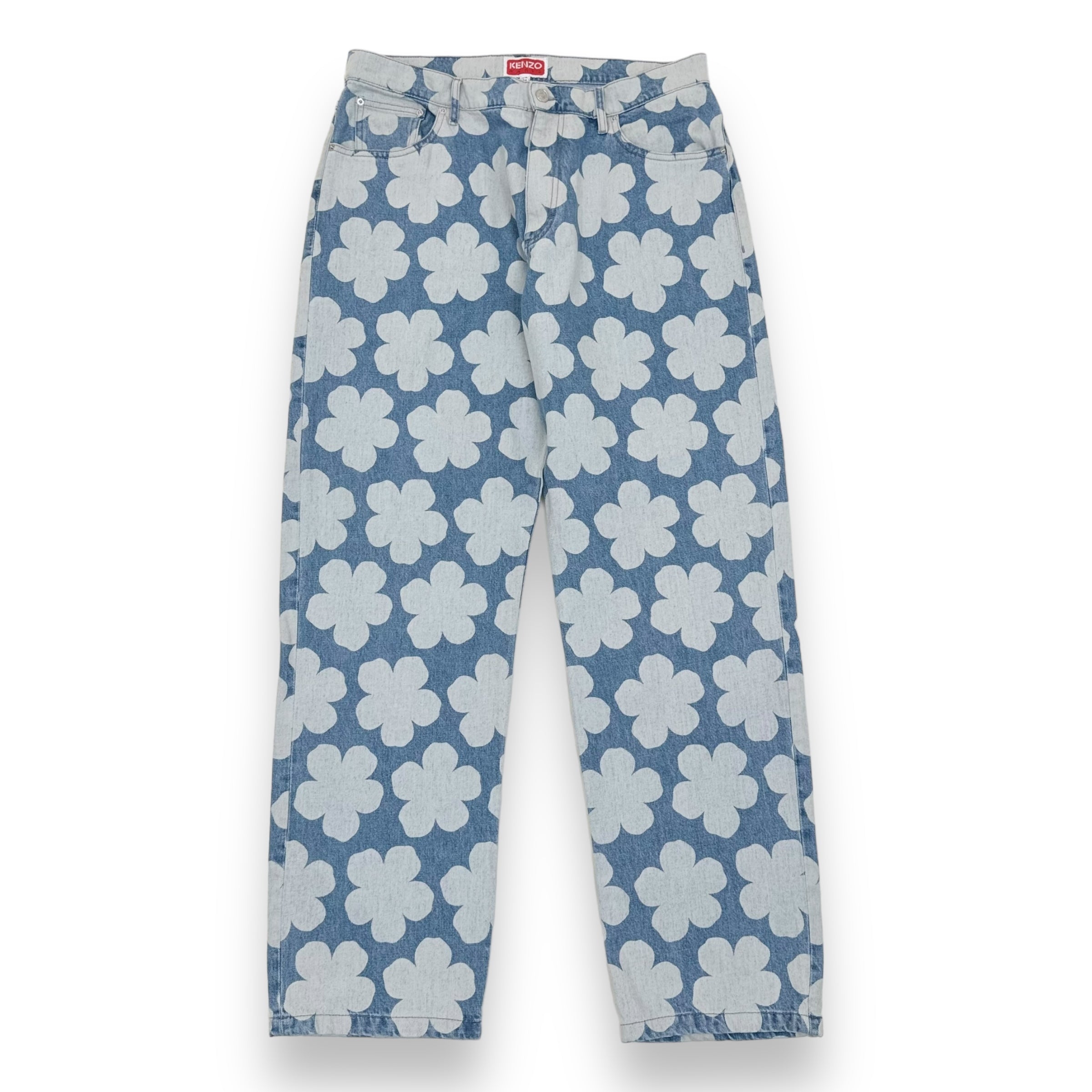 KENZO PARIS BOTAN LOOSE FIT DENIM JEANS BLUE 34”