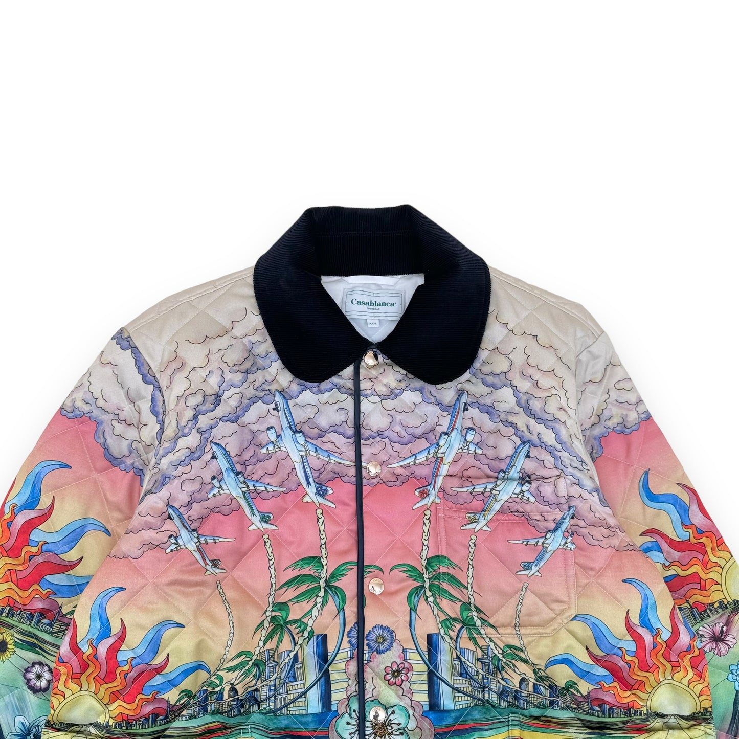 CASABLANCA PRINTED QUILTED HUNTING JACKET MULTICOLOURED XXXL