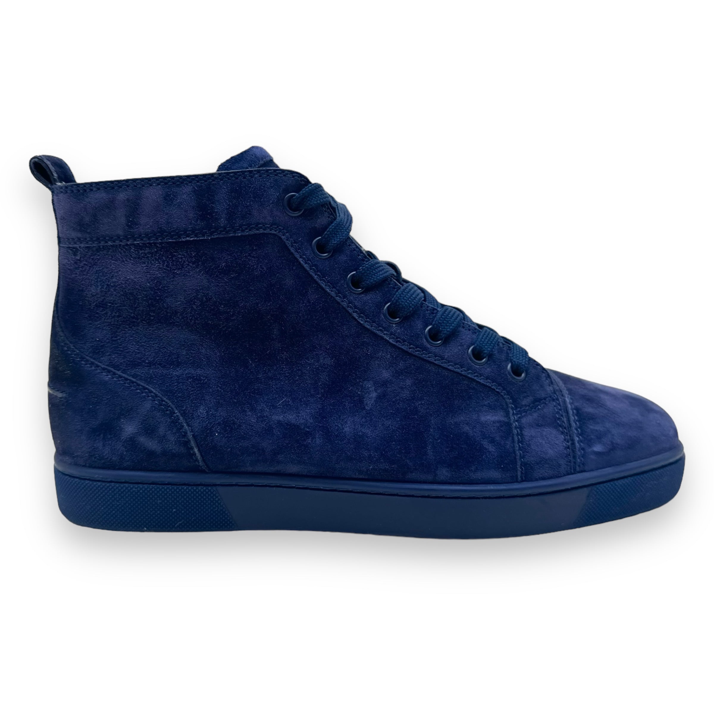 CHRISTIAN LOUBOUTIN LOUIS ORLATO VEAU VELOUR SNEAKER NAVY UK9