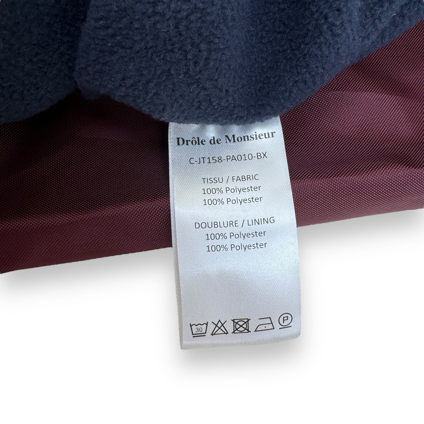 DRÔLE DE MONSIEUR PRINTED SHELL JACKET BURGUNDY XL