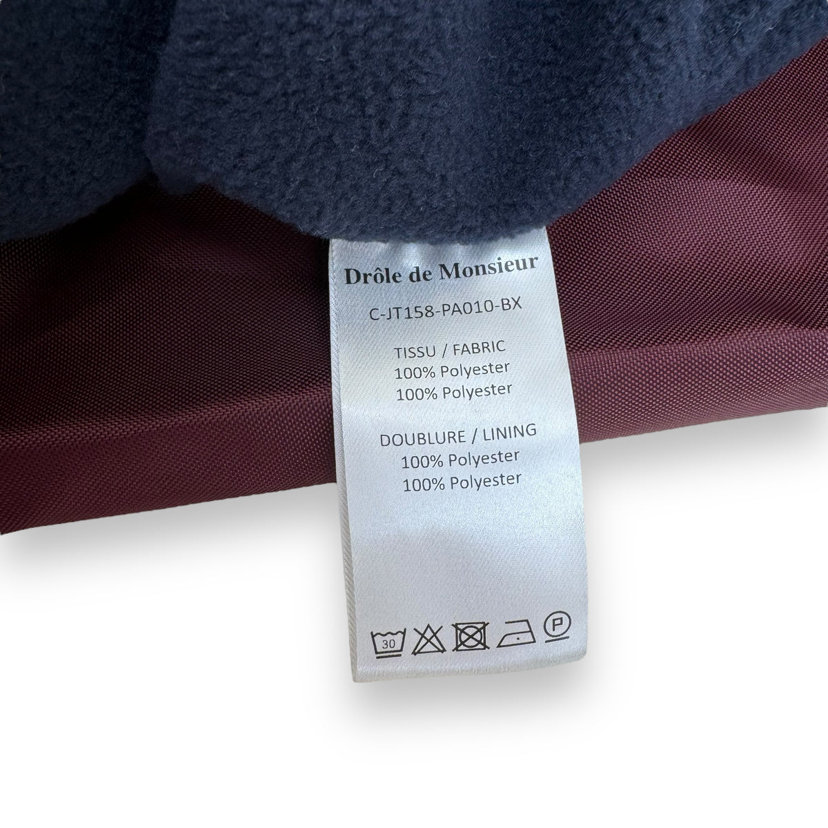 DRÔLE DE MONSIEUR PRINTED SHELL JACKET BURGUNDY XL