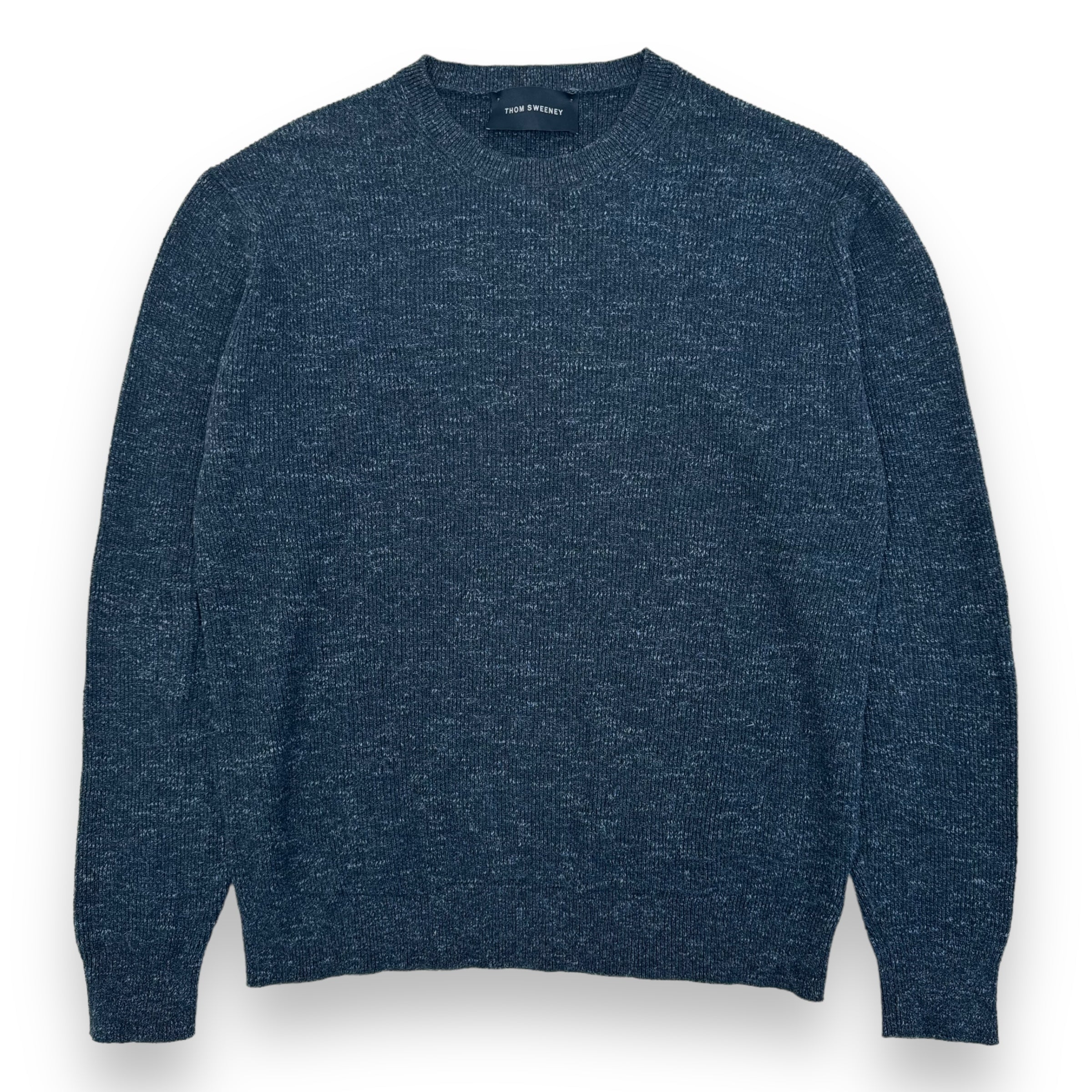 THOM SWEENEY COTTON KNIT CREWNECK SWEATSHIRT NAVY M