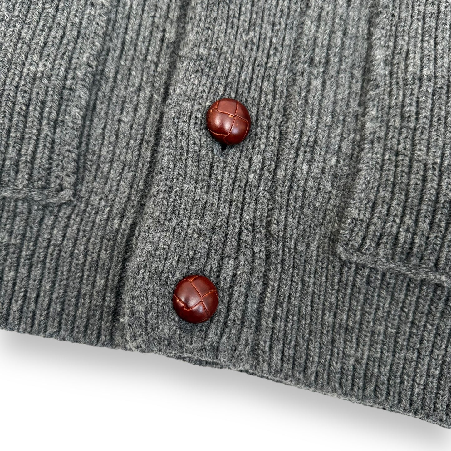 THOM SWEENEY SINGLE BREASTED WOOL SHAWL CARDIGAN GREY M