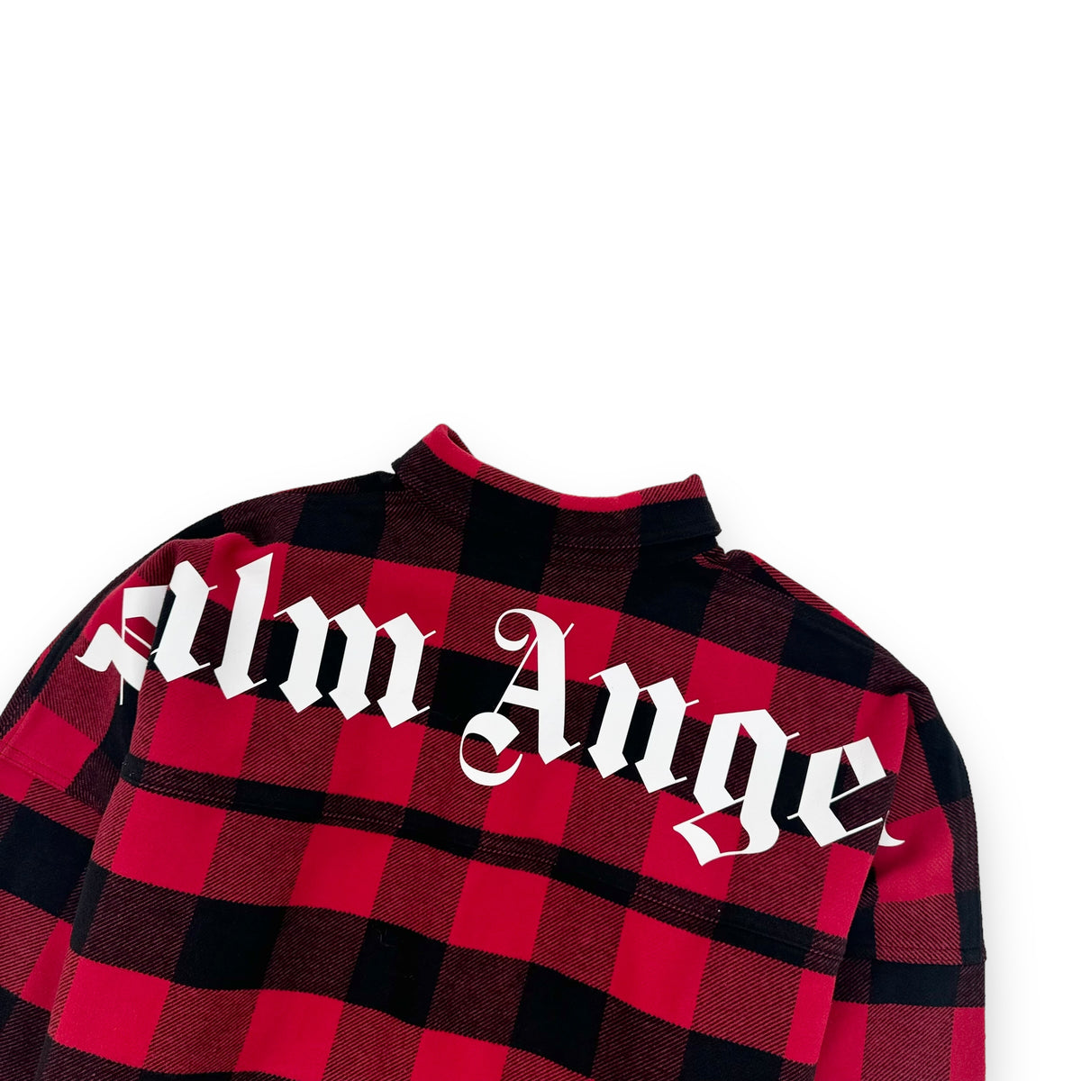 PALM ANGELS CLASSIC LOGO CHECKED OVER SHIRT BLACK / RED L