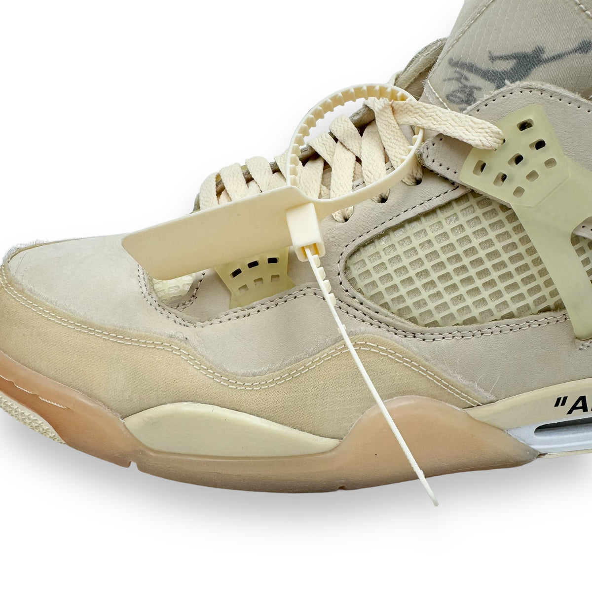 OFF-WHITE X AIR JORDAN 4 SAIL SNEAKER UK10.5