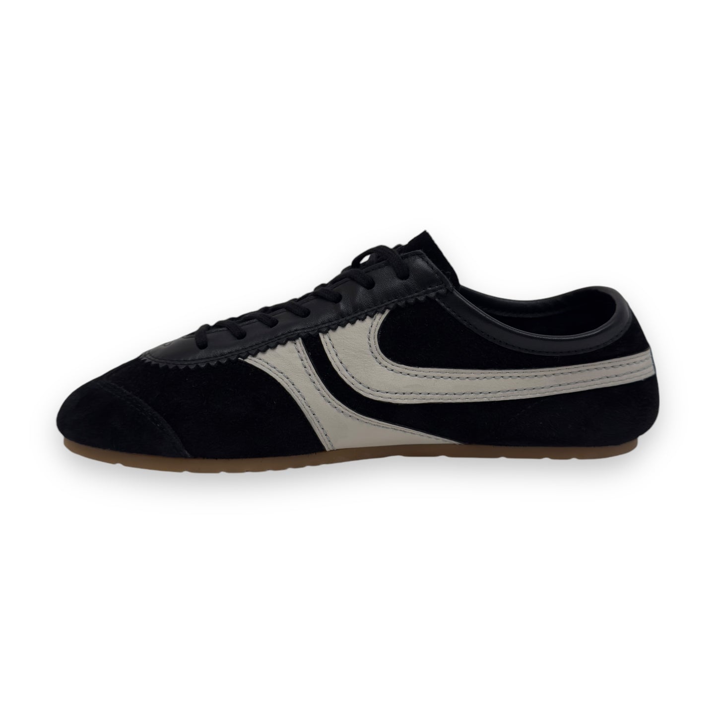 DRIES VAN NOTEN 70’S SUEDE LOW TOP SNEAKER BLACK / WHITE UK7.5