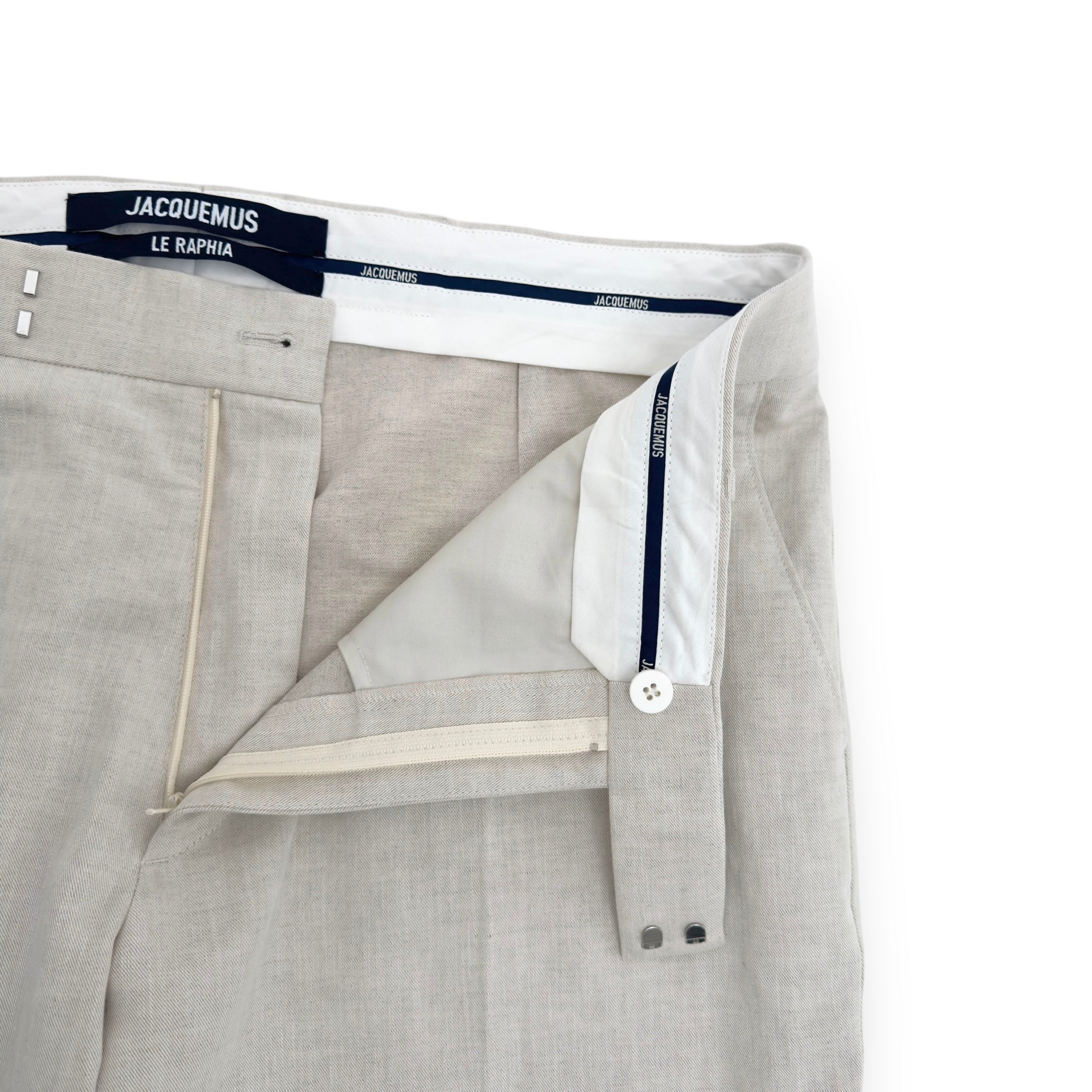 JACQUEMUS LE RAPHIA STRAIGHT LEG LINEN BLEND SUIT TROUSERS 54 / XXL