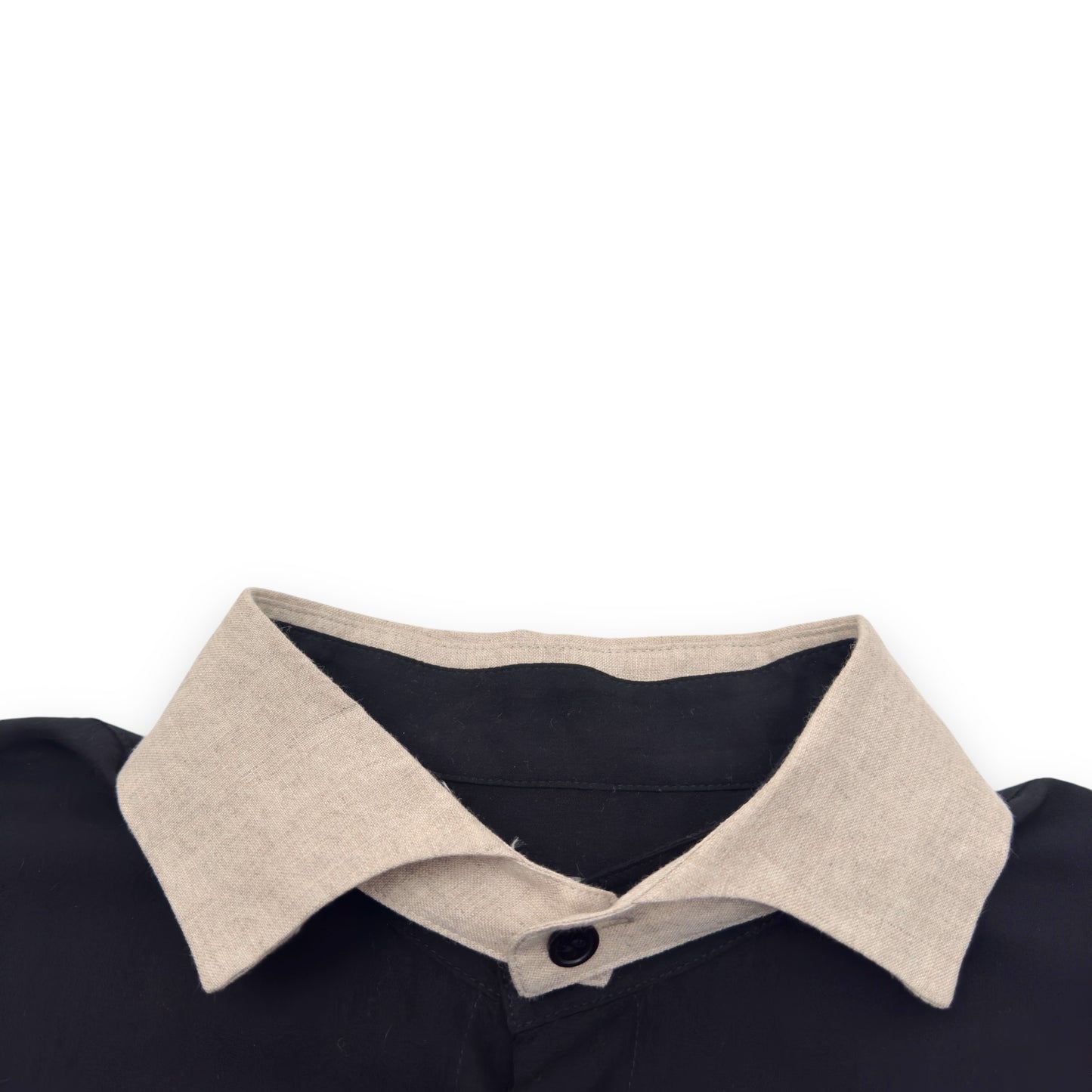 YOHJI YAMAMOTO U-STAND COLLAR SHIRT BLACK 4 / XL