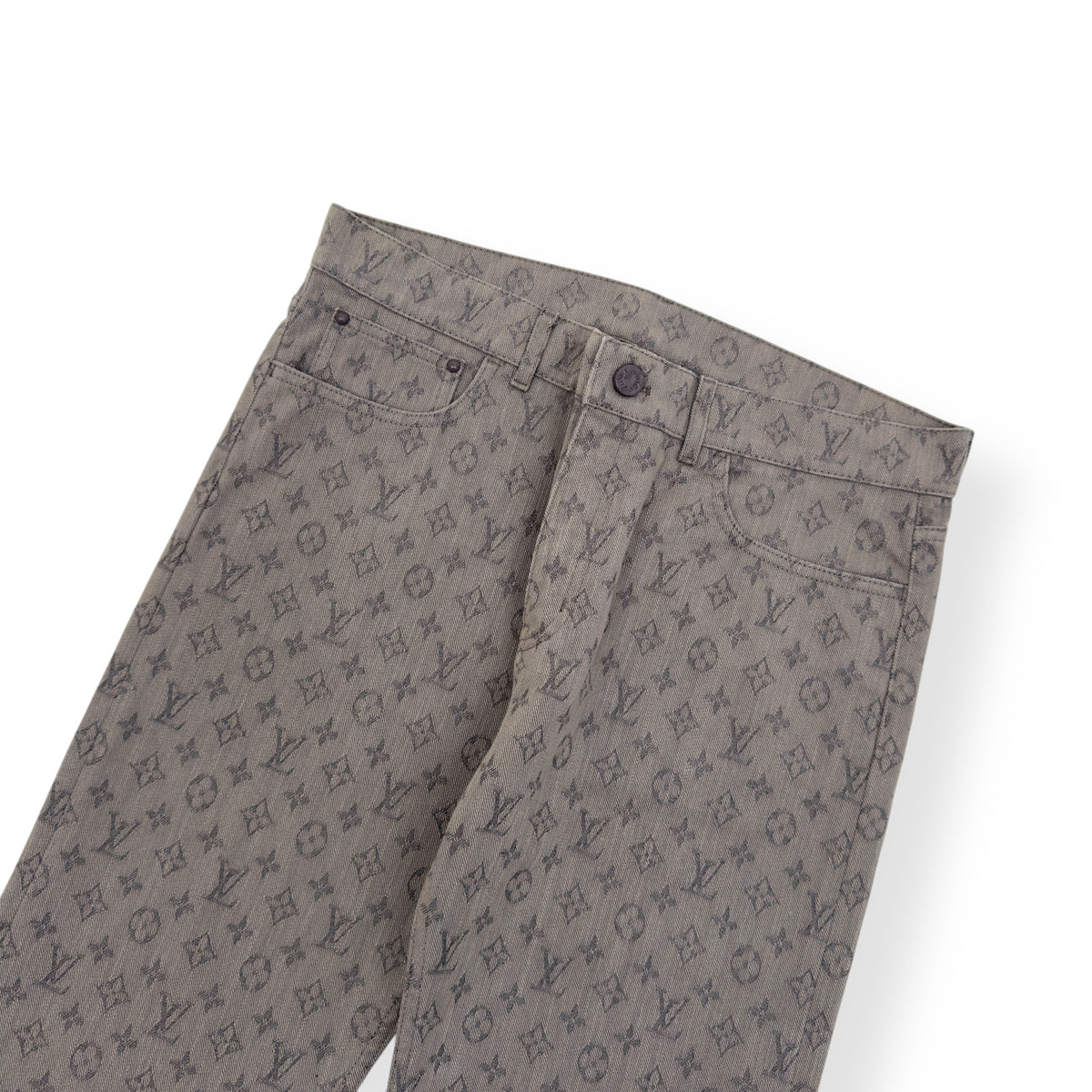 LOUIS VUITTON MONOGRAM SLIM FIT DENIM JEANS GREY M
