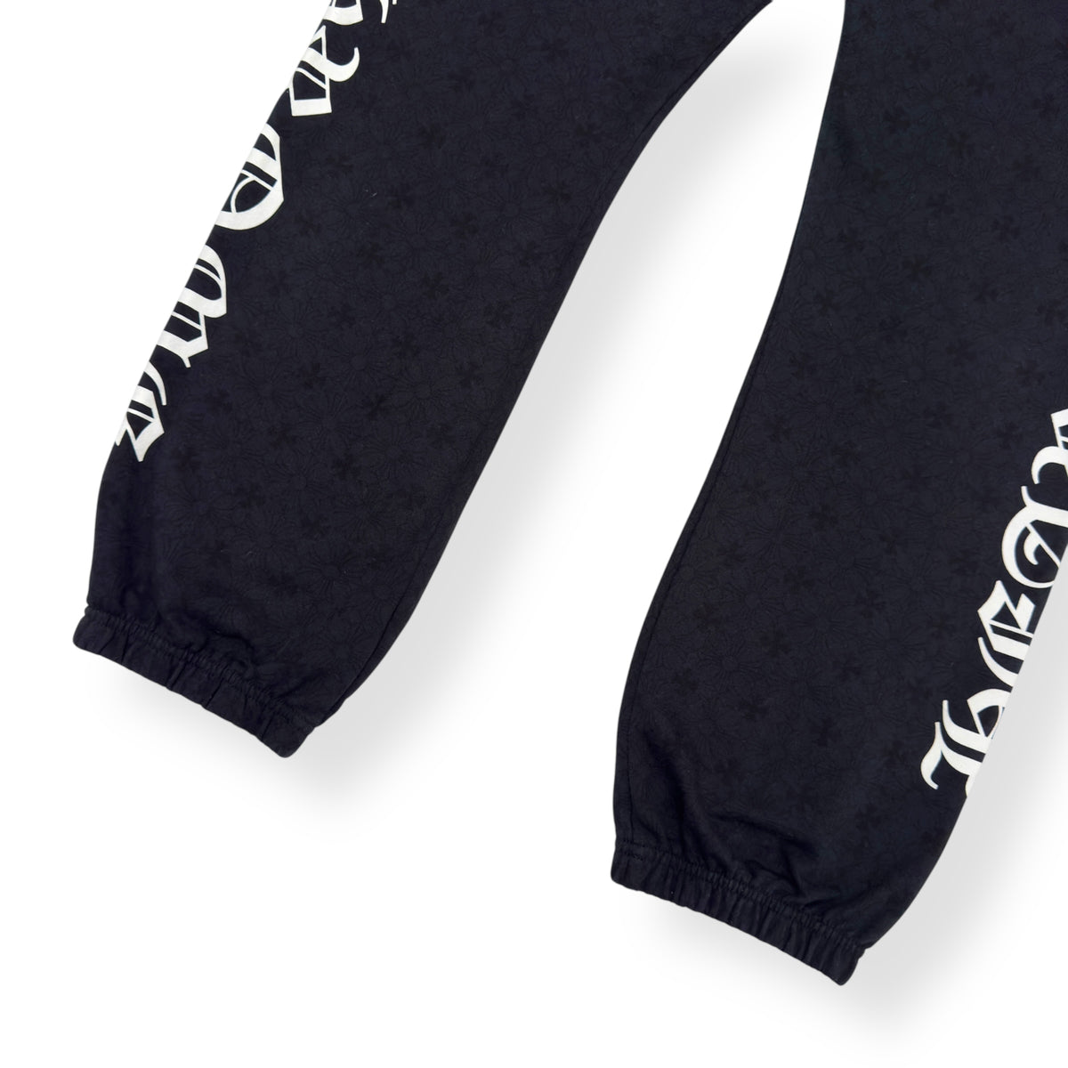 CHROME HEARTS ALL OVER MONOGRAM HORSESHOE LOGO SWEATPANTS BLACK / WHITE M