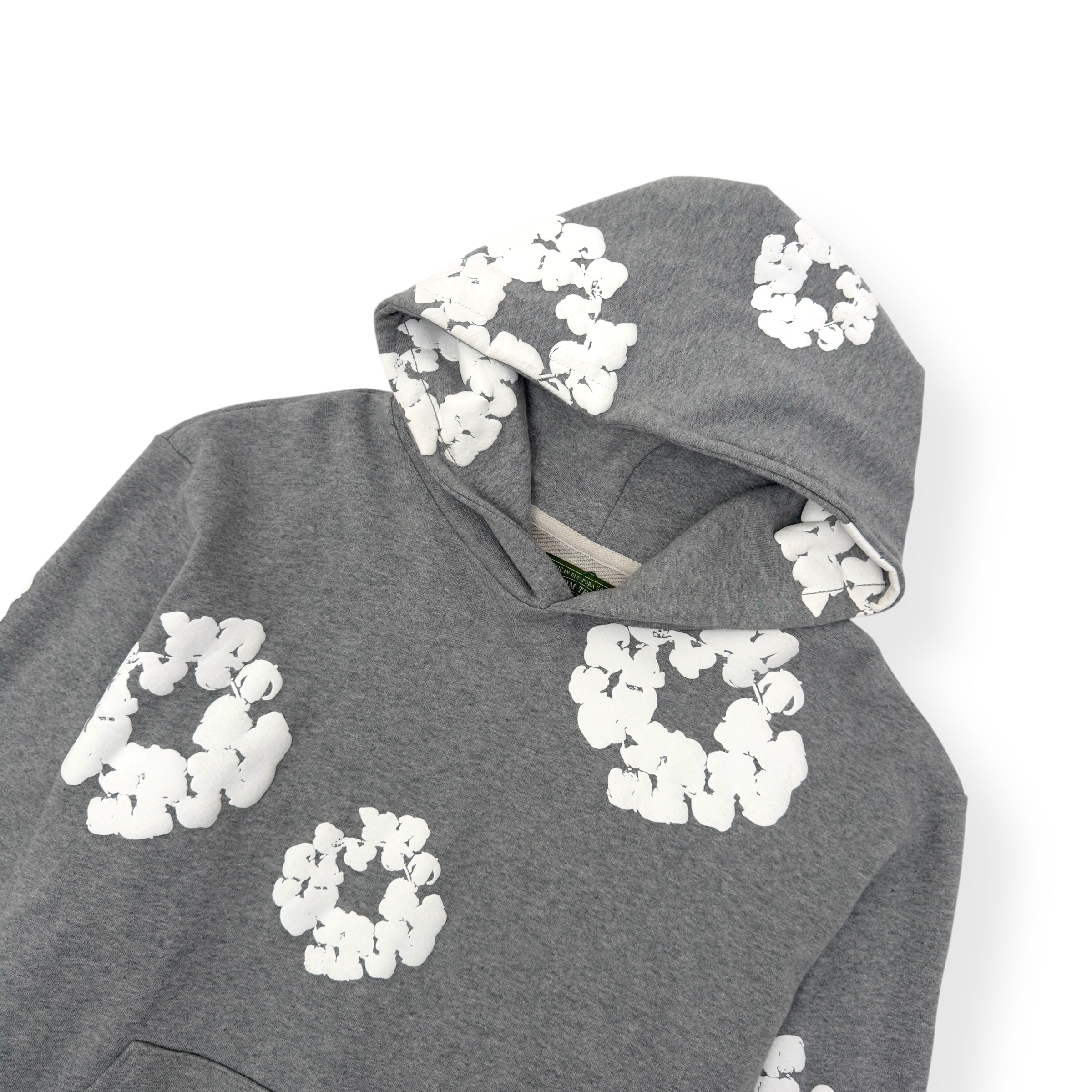 DENIM TEARS THE COTTON WREATH HOODIE GREY / WHITE L
