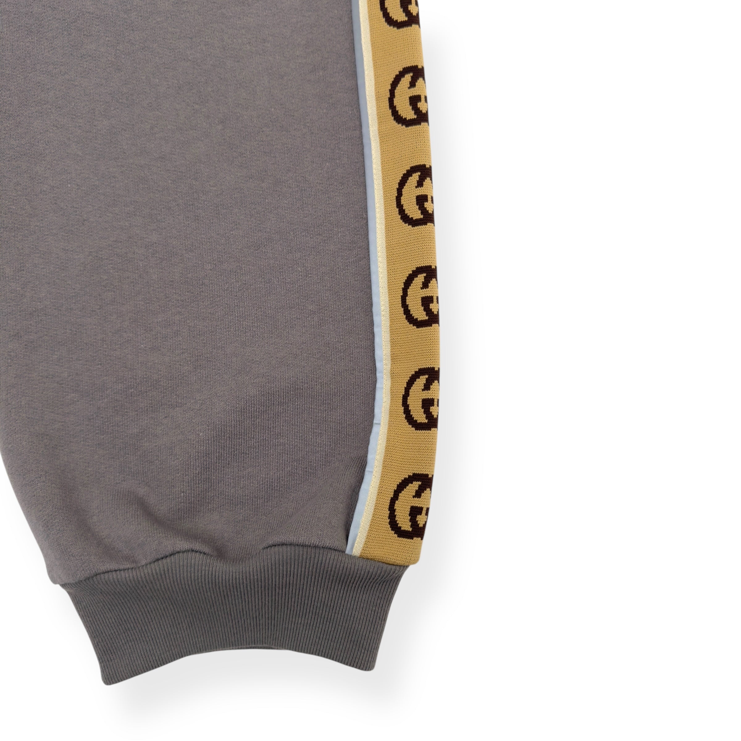 GUCCI TAPE DETAIL COTTON SWEATPANTS GREY L