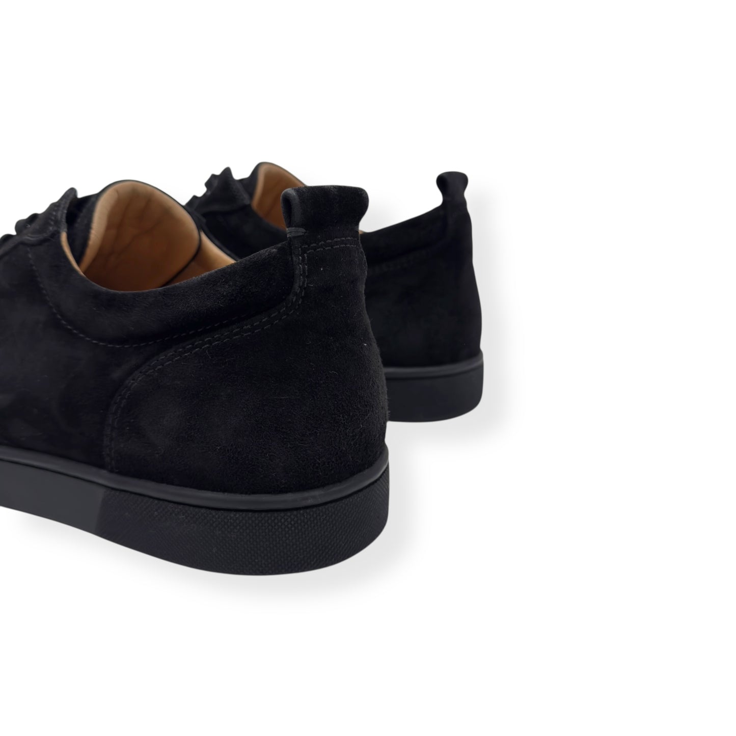 CHRISTIAN LOUBOUTIN LOUIS JUNIOR SPIKES SUEDE SNEAKER BLACK UK9.5
