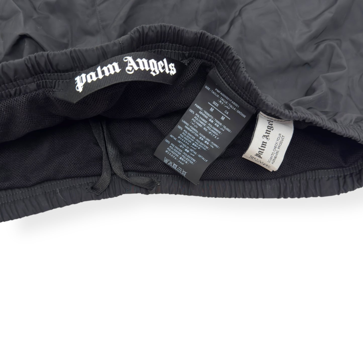PALM ANGELS SWIM SHORTS BLACK / WHITE M