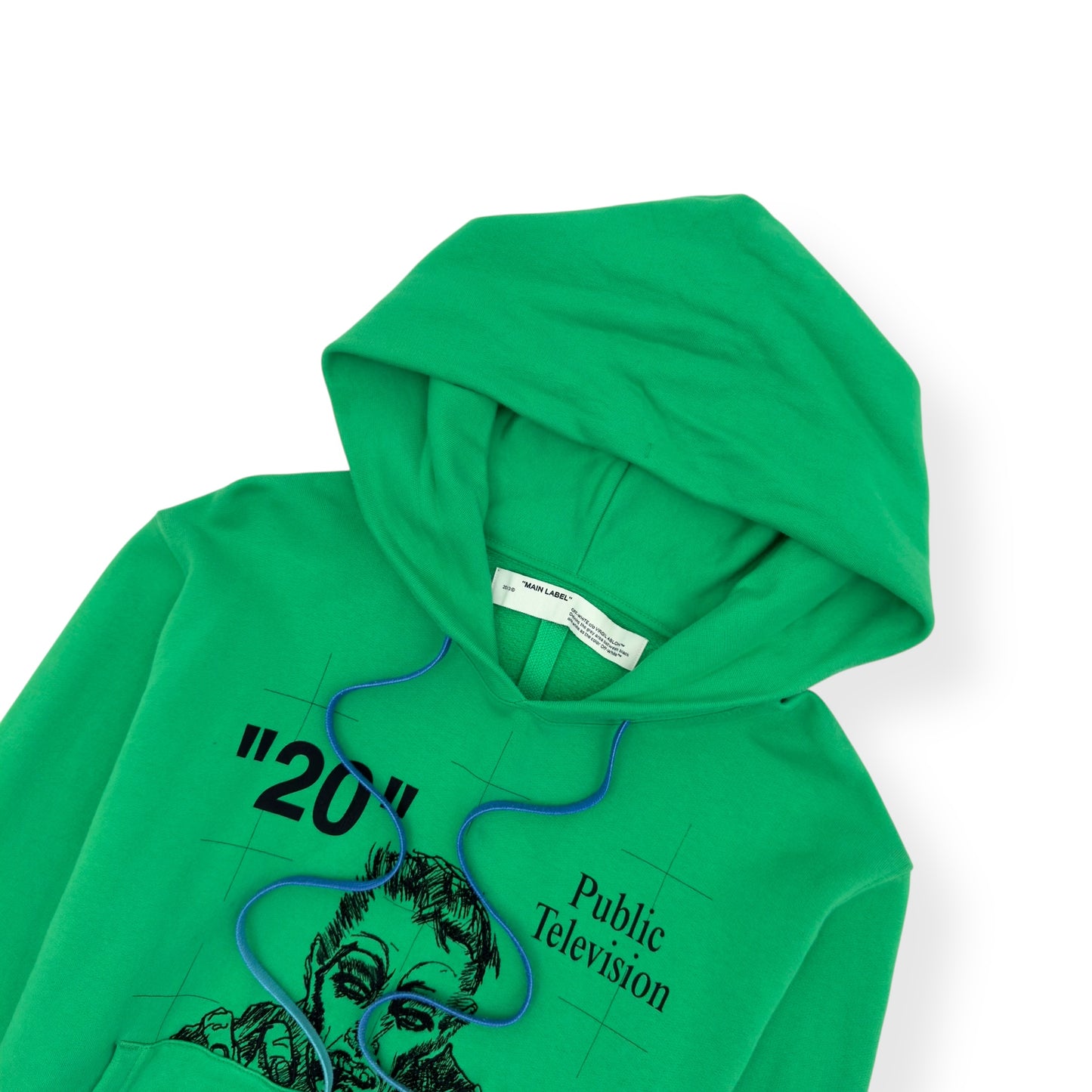OFF-WHITE PUBLIC TELEVISION HOODIE GREEN / BLACK L