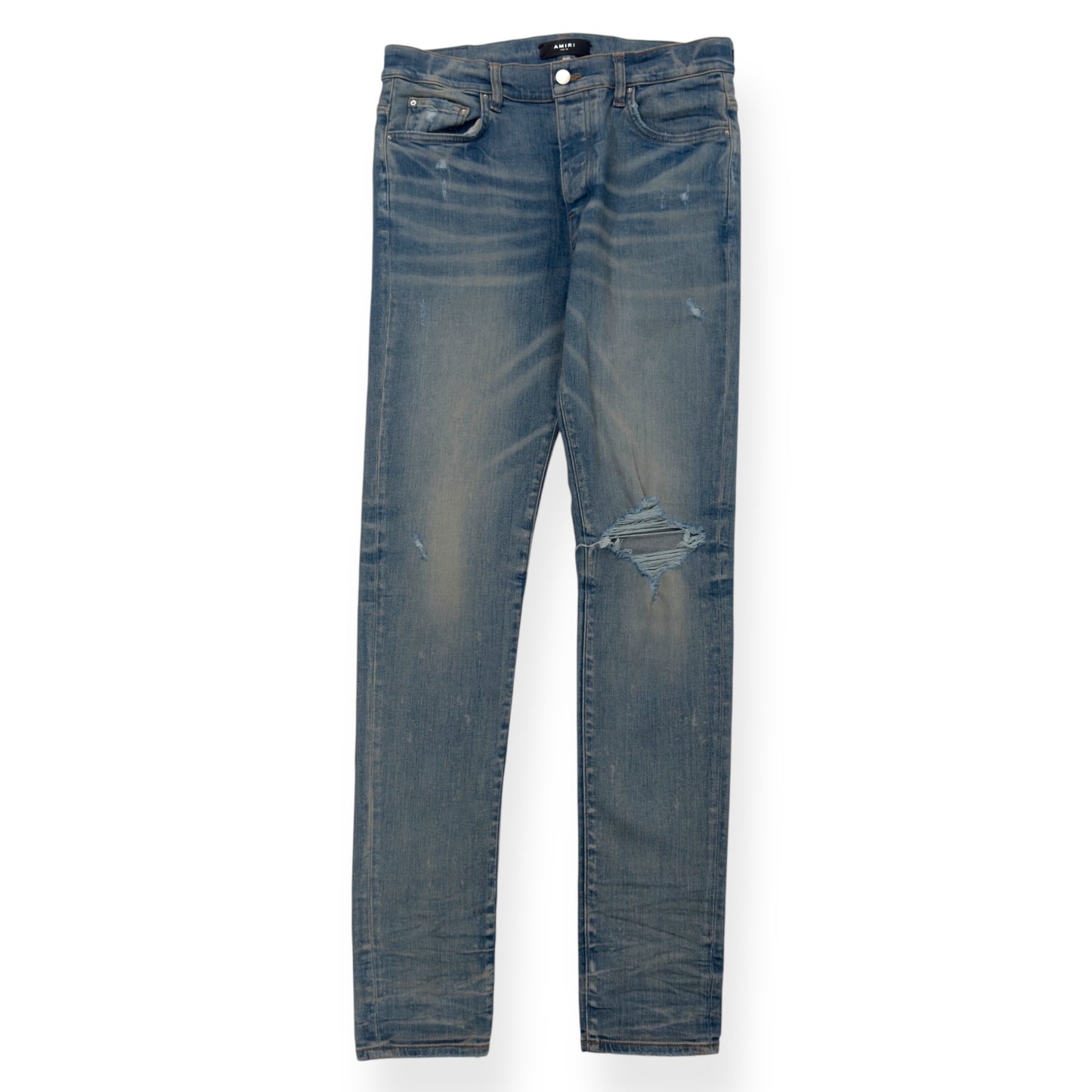 AMIRI DISTRESSED SKINNY DENIM JEANS BLUE W34”