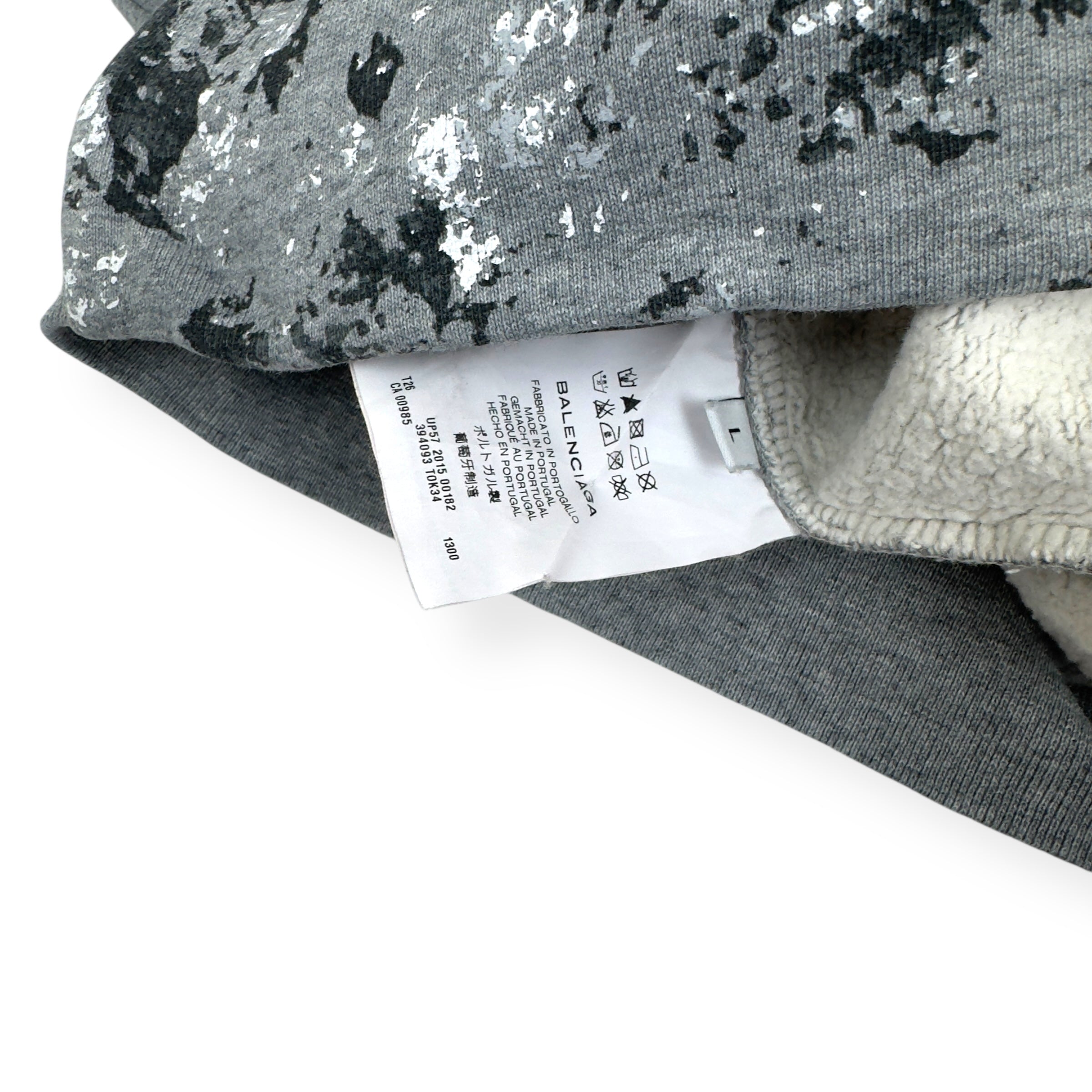 BALENCIAGA PAINT SPLATTER SWEATSHIRT GREY / BLACK / WHITE L