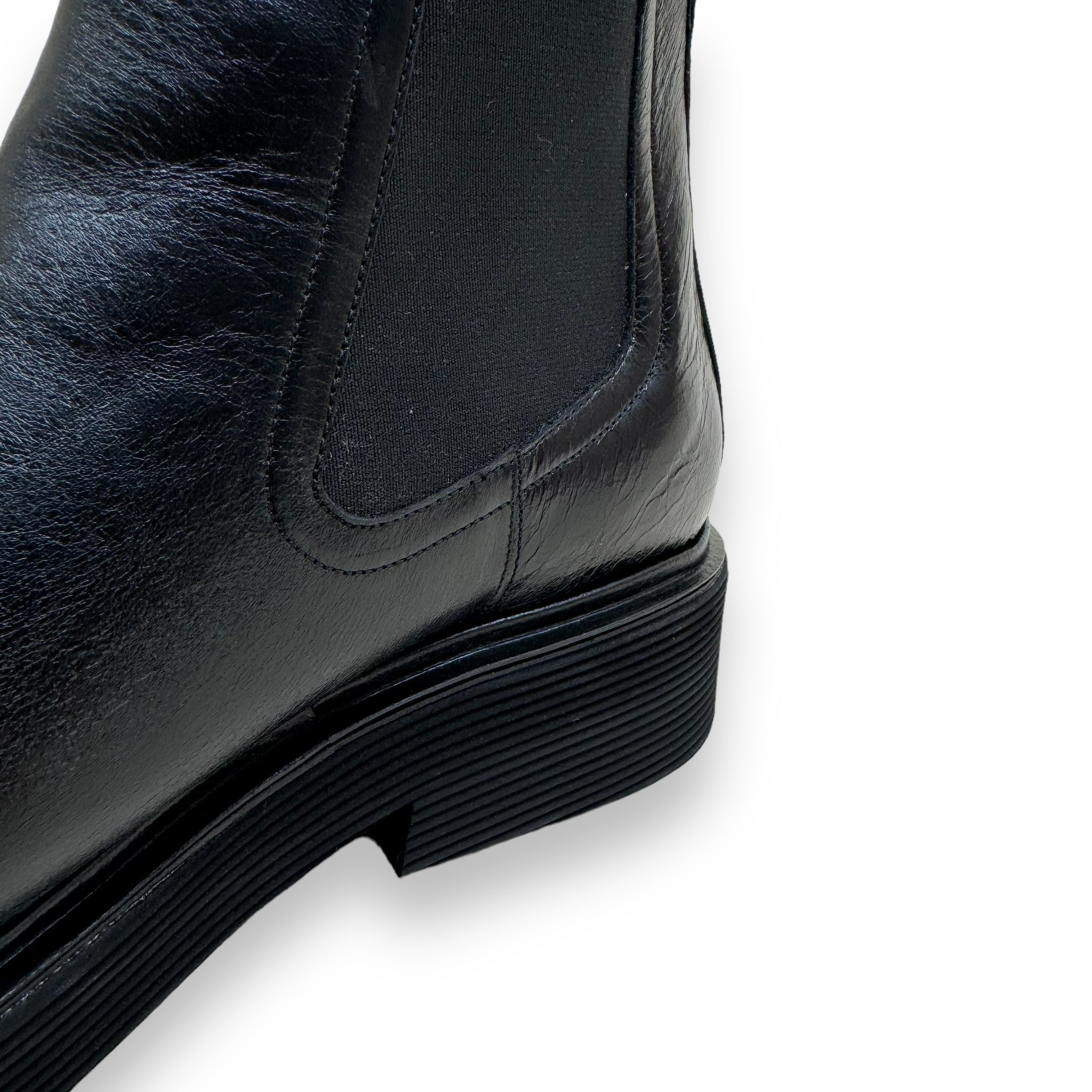 MARNI RIDGED-SOLE LEATHER ANKLE BOOTS BLACK UK11