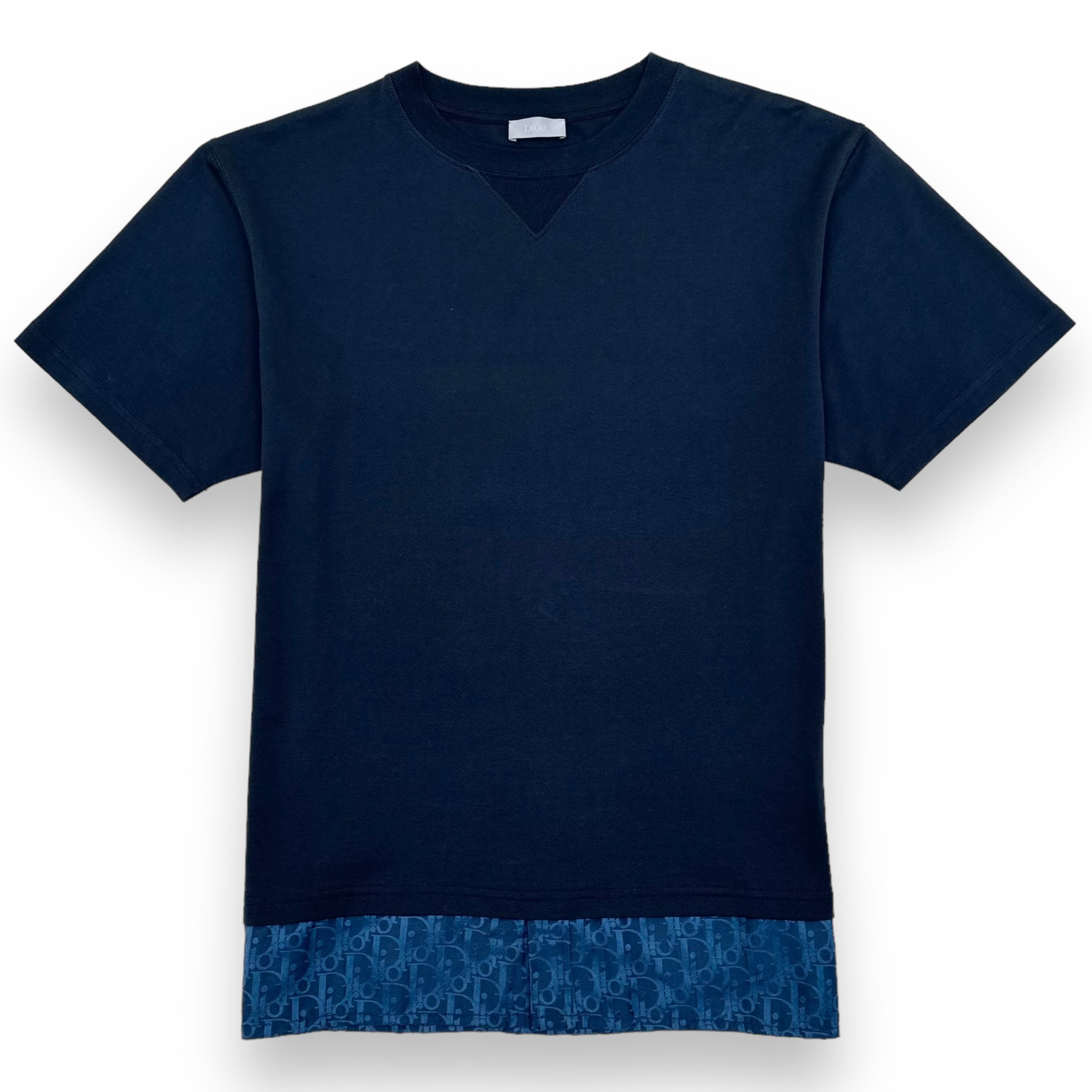 DIOR OBLIQUE LAYERED T-SHIRT NAVY M
