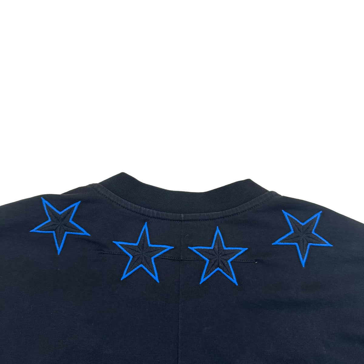 GIVENCHY OVERSIZED STAR EMBROIDERED T-SHIRT BLACK / BLUE XS