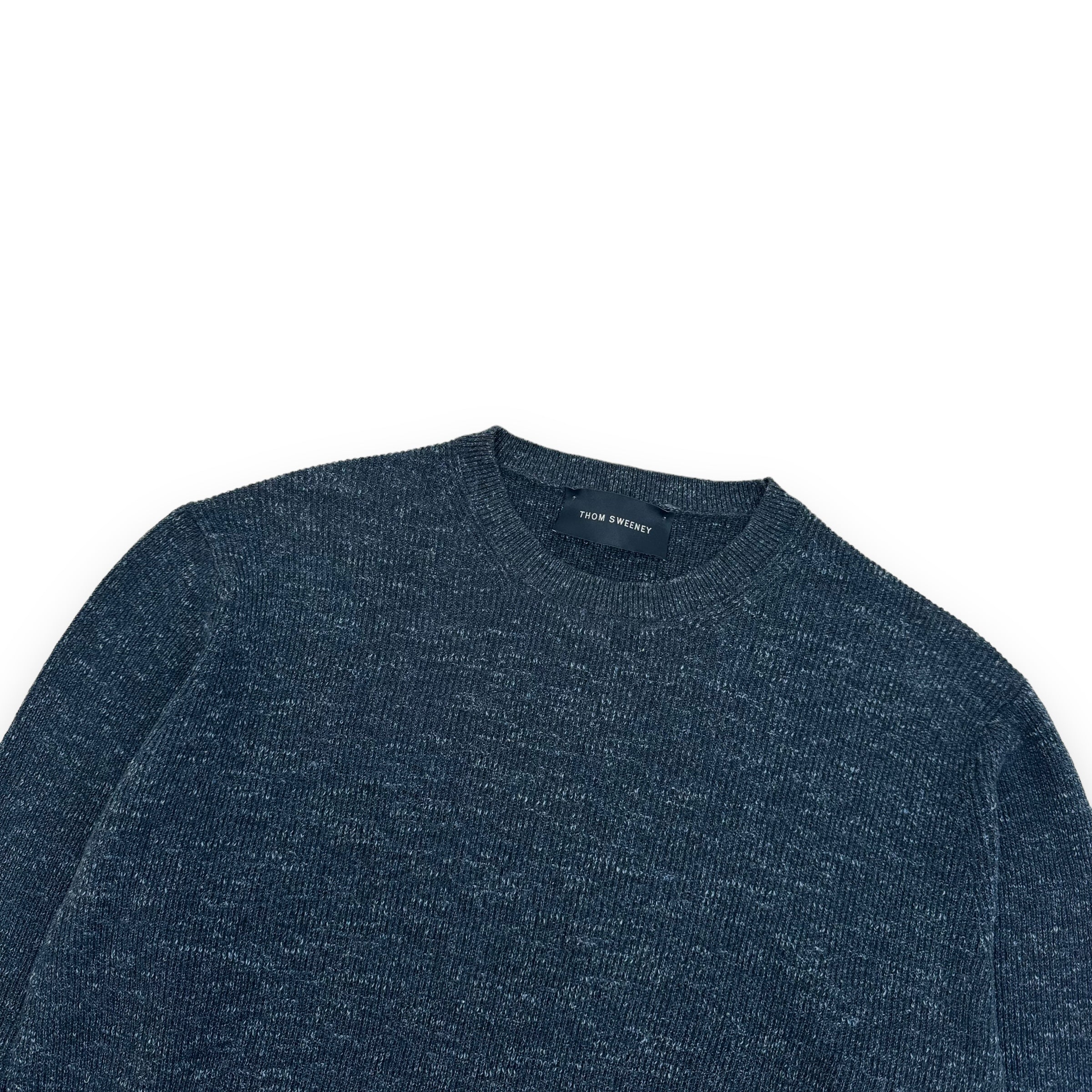 THOM SWEENEY COTTON KNIT CREWNECK SWEATSHIRT NAVY M