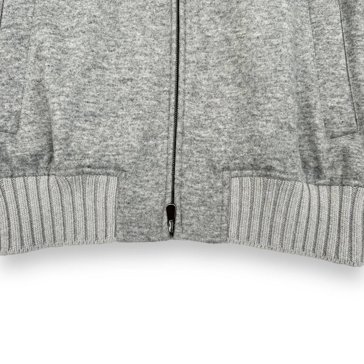 THOM SWEENEY CASHMERE BLEND BESPOKE ZIP-UP BOMBER JACKET GREY L
