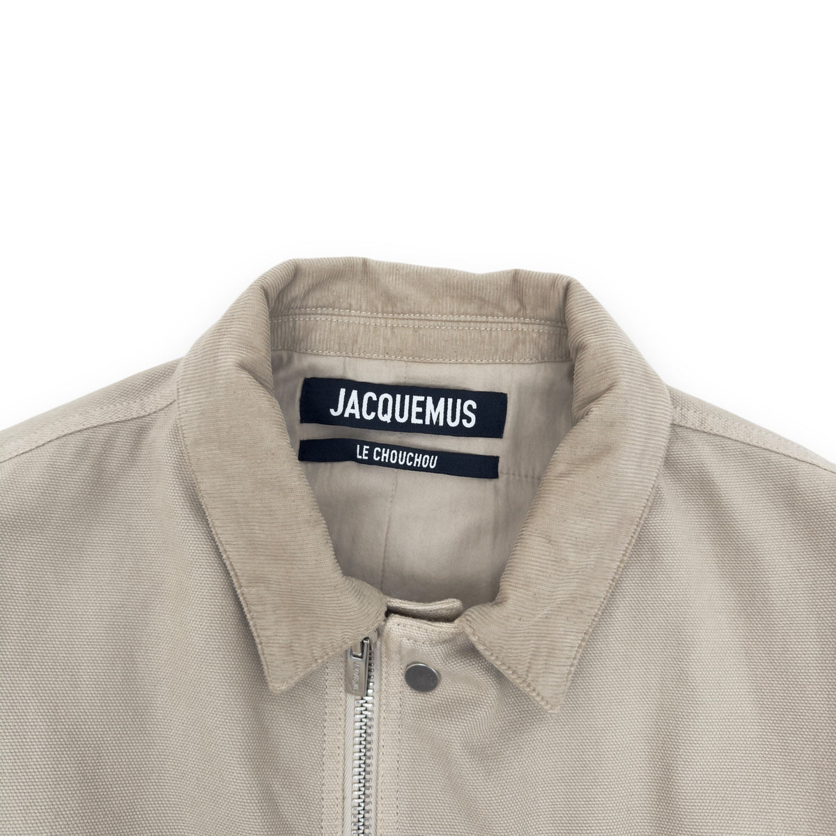 JACQUEMUS CROPPED LE BLOUSON TRIVELA UTILITY COTTON JACKET NATURAL XS