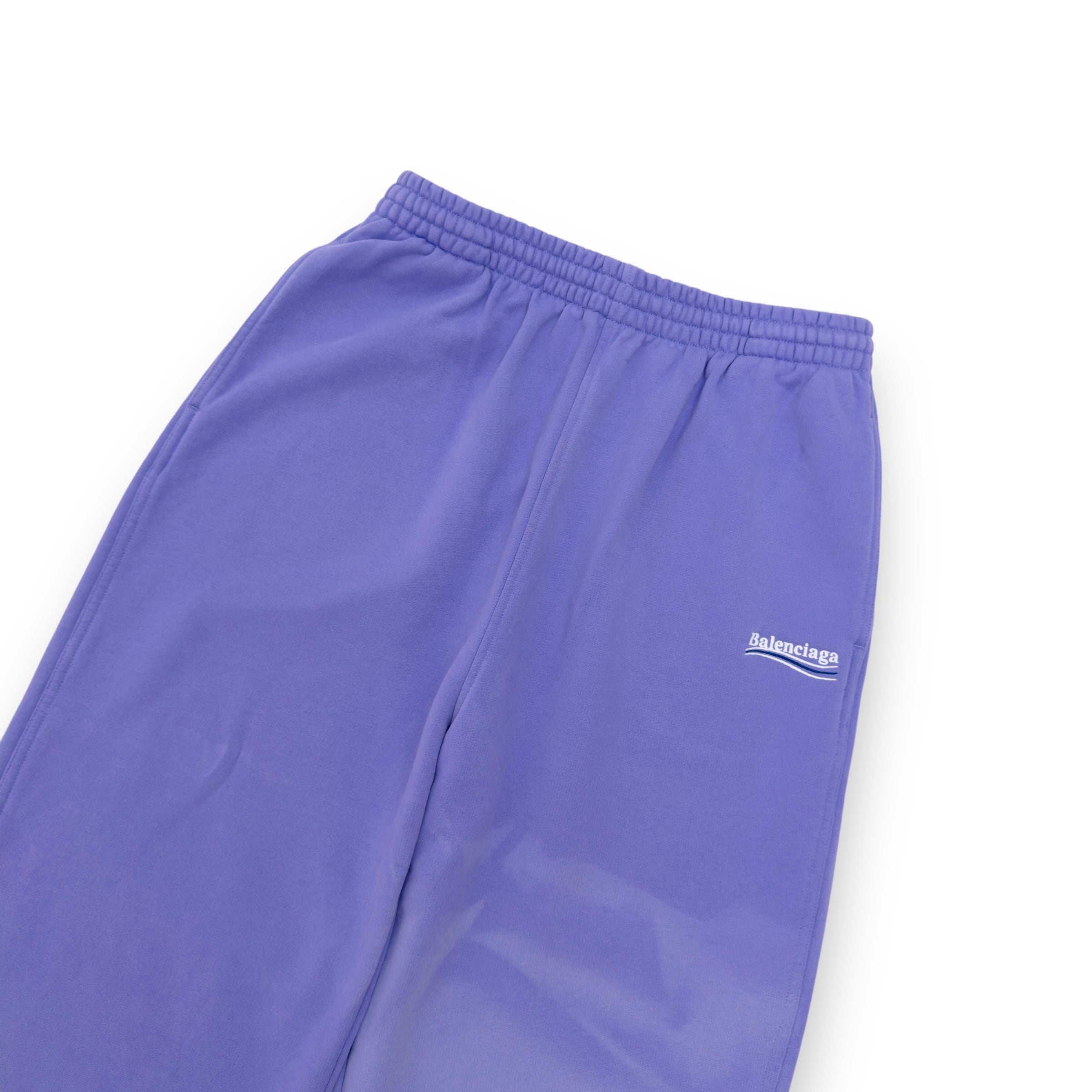 BALENCIAGA OVERSIZED LOGO-EMBROIDERED SWEATPANTS PURPLE S