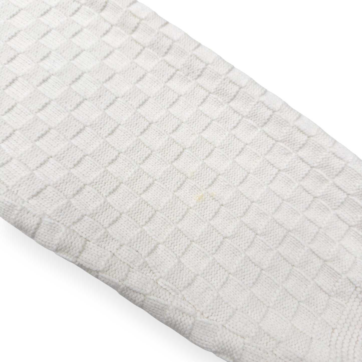 LOUIS VUITTON WOOL COLLARED DAMIER PULLOVER JUMPER WHITE XL