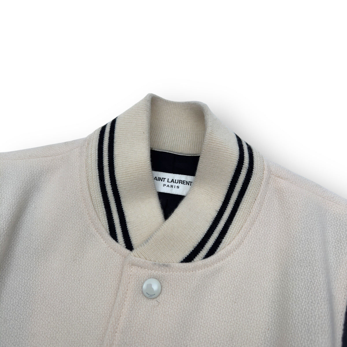 SAINT LAURENT CLASSIC TEDDY JACKET NATURAL / BLACK 50 / L
